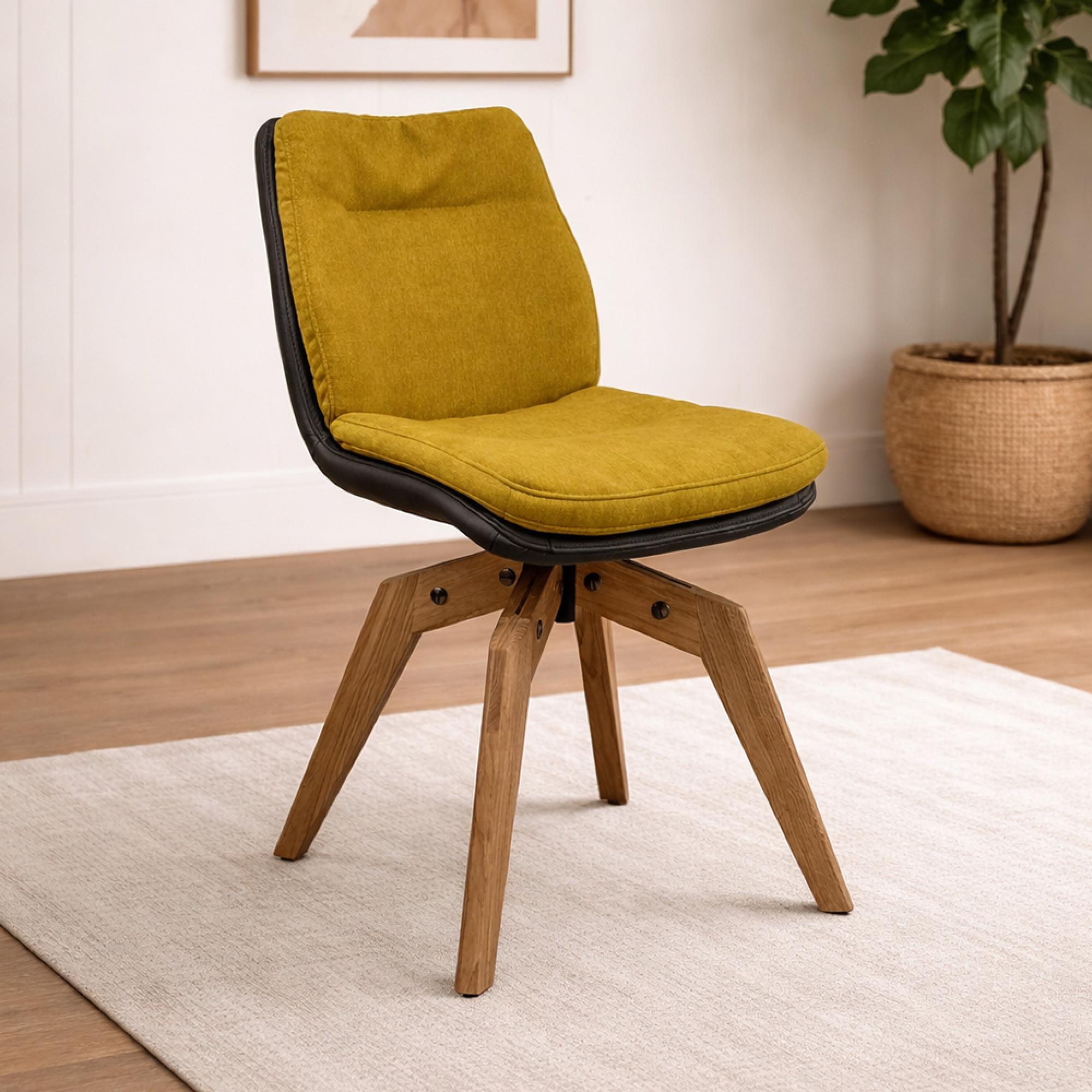 Anna Dining Chair - Oak Swivel Legs - Variation Available