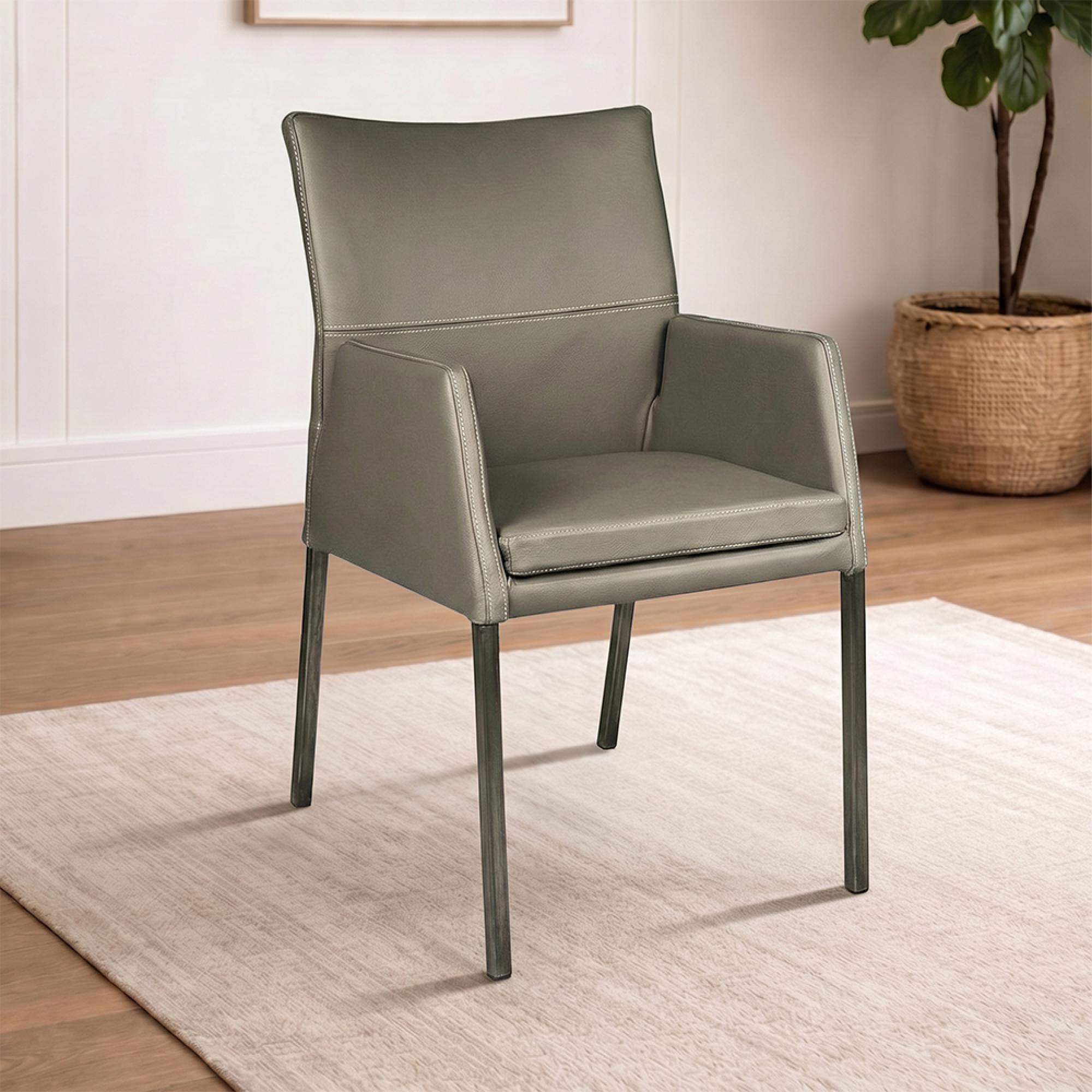 Katy Dining Armchair - Industrial Steel Legs - Variation Available