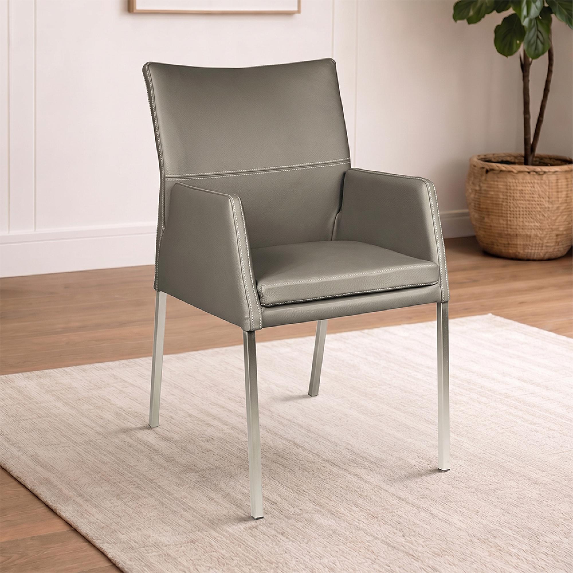 Katy Dining Armchair - Stainless Steel Legs - Variation Available