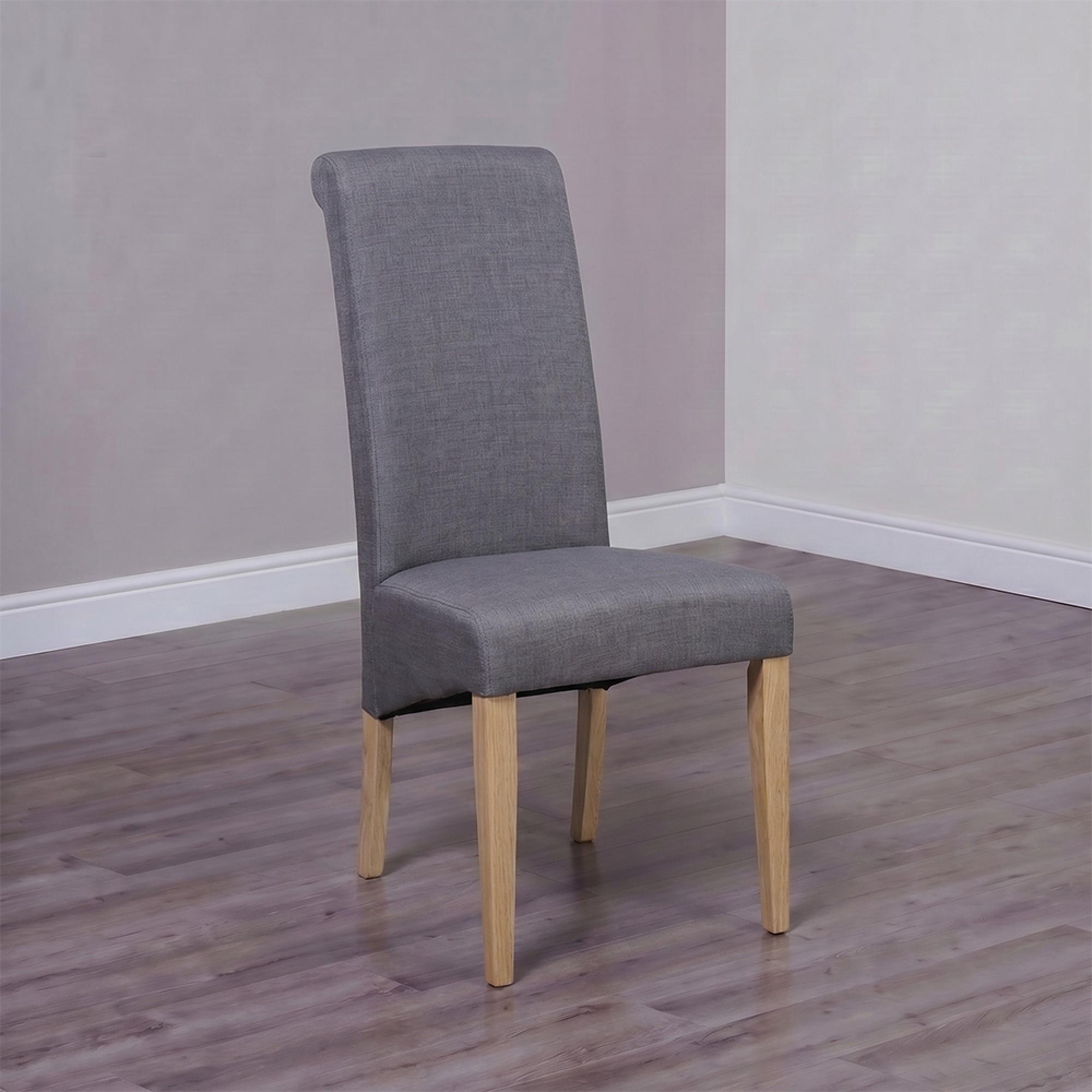 Italia Dining Chair - Set of 2 - Light Grey Fabric