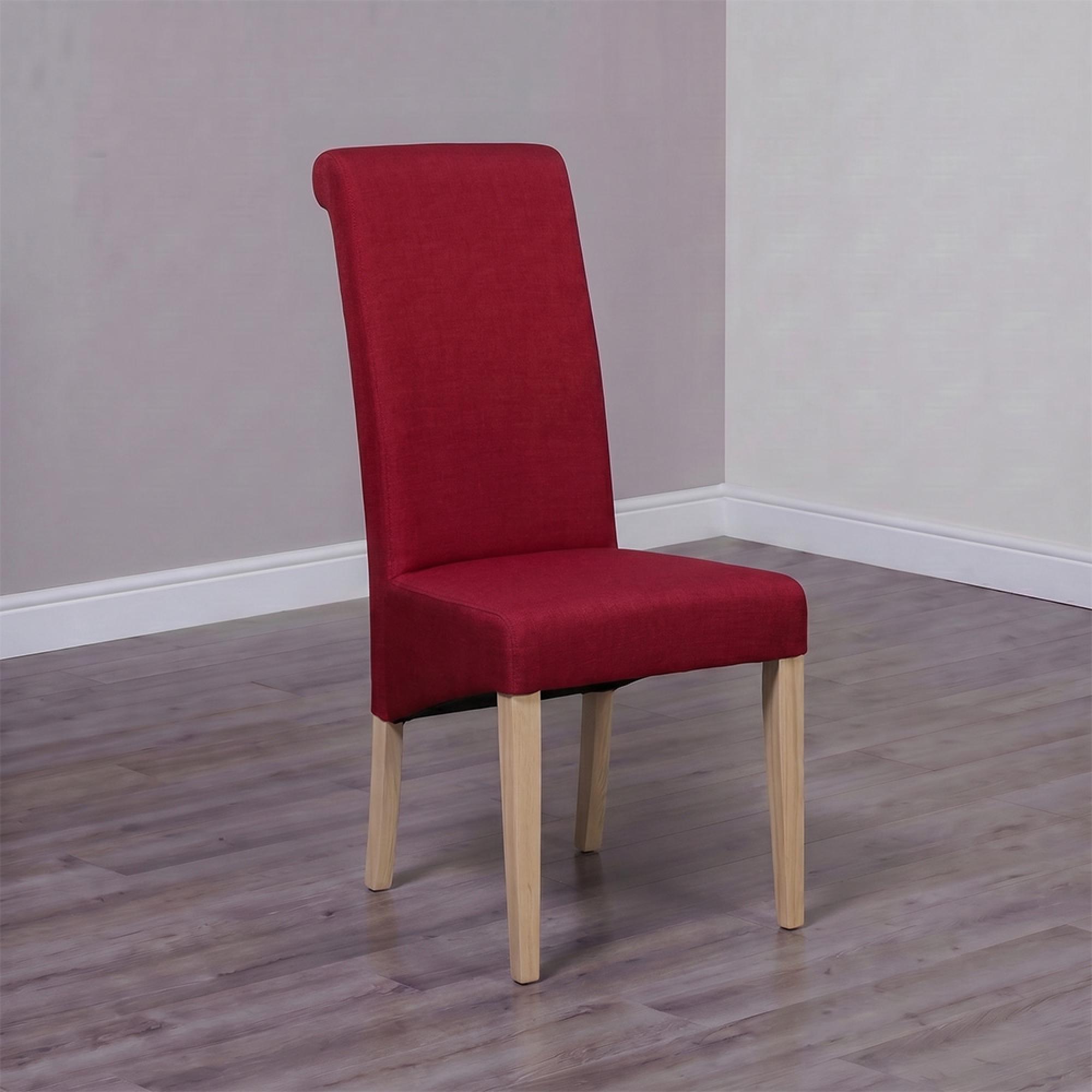 Italia Dining Chair - Set of 2 - Lipstick Fabric