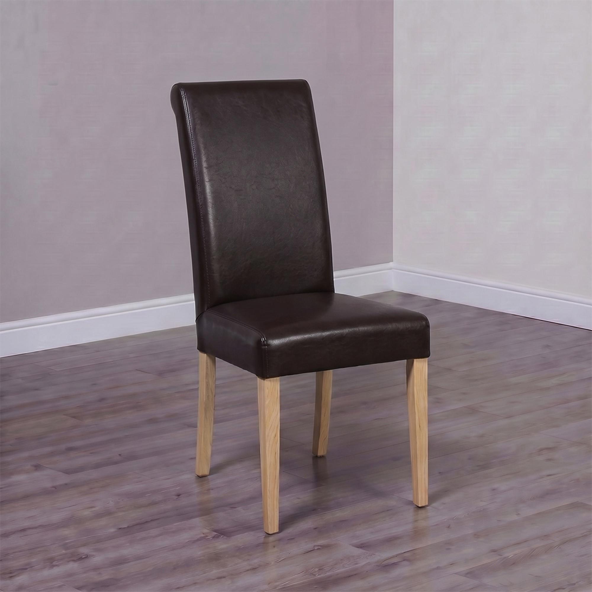 Marianna Dining Chair - Set of 2 - Brown Bycast Leather