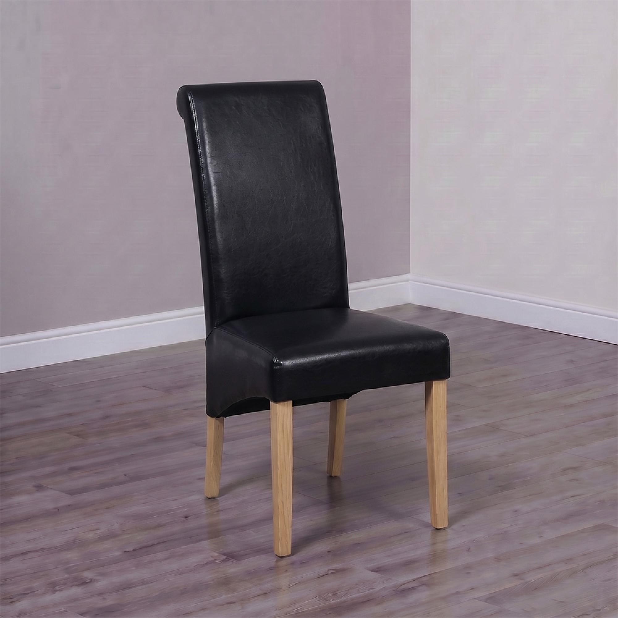 Richmond Dining Chair - Set of 2 - Black Bonded Leather