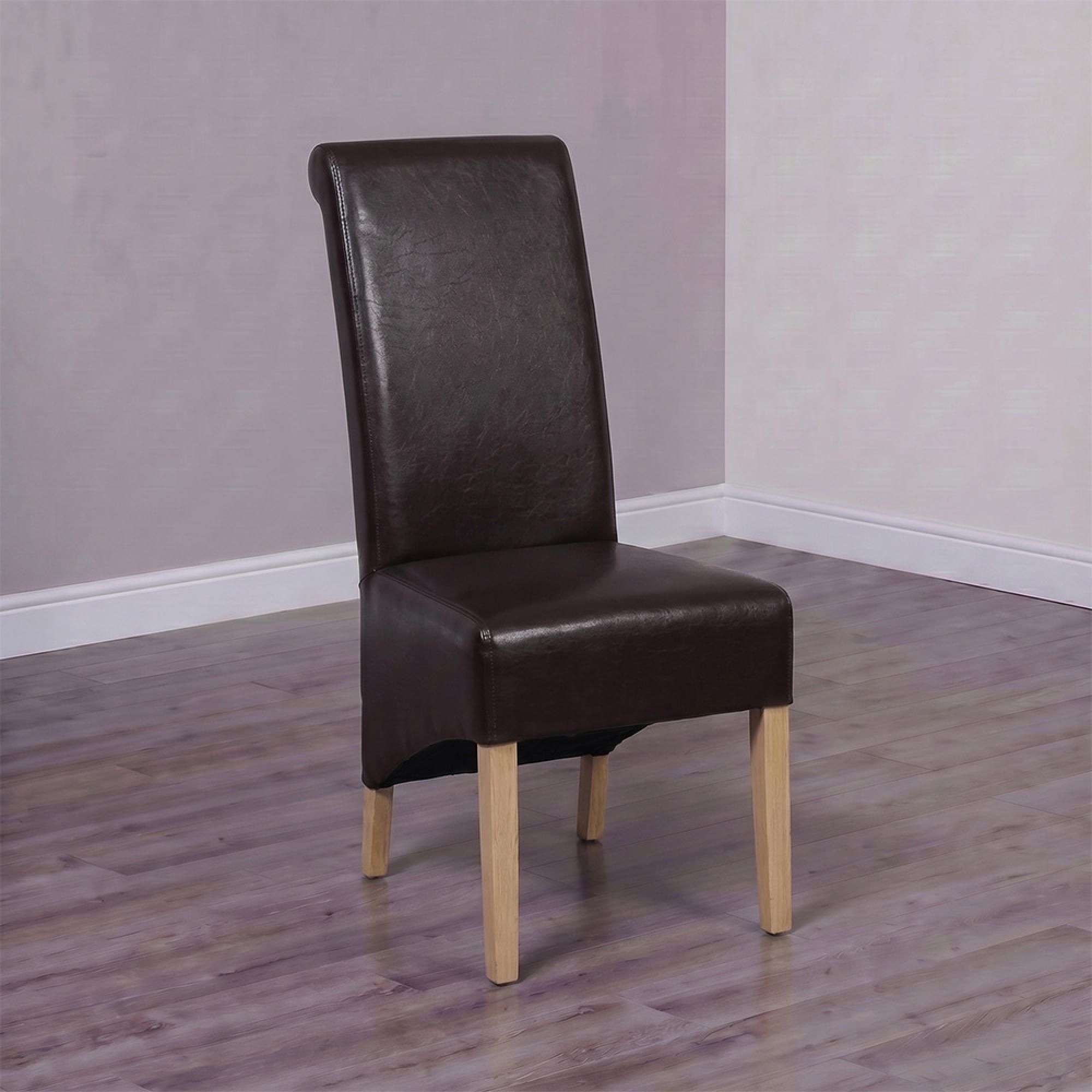 Richmond Dining Chair - Set of 2 - Brown Bonded Leather
