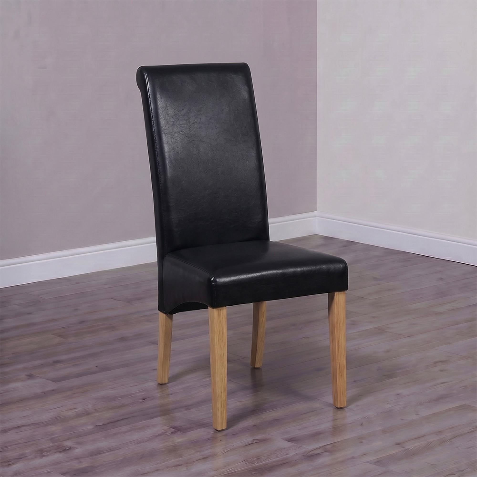Wave Dining Chair - Set of 2 - Matt Noir Bonded Leather