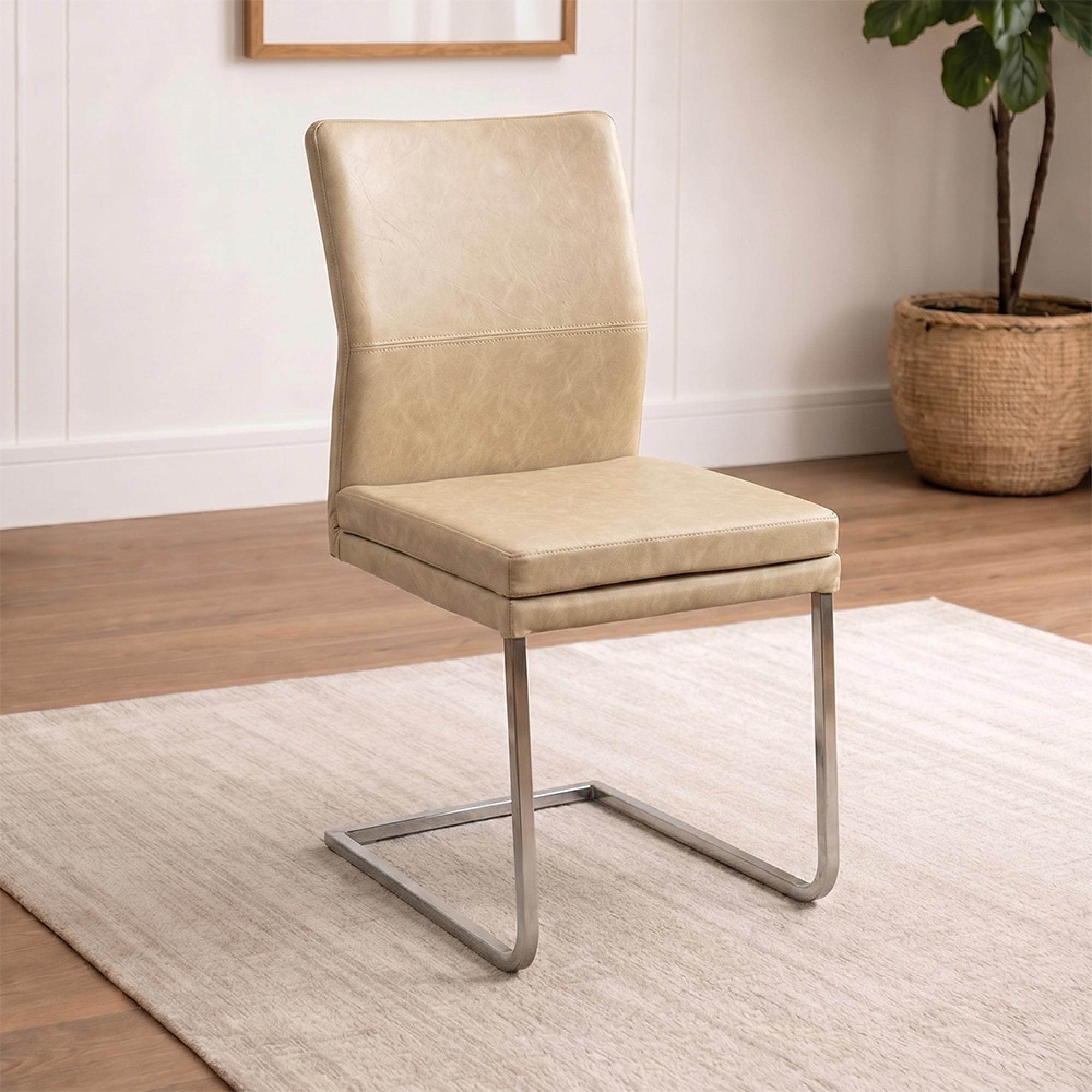 Katy Cantilever Dining Chair - Stainless Steel Legs - Variation Available