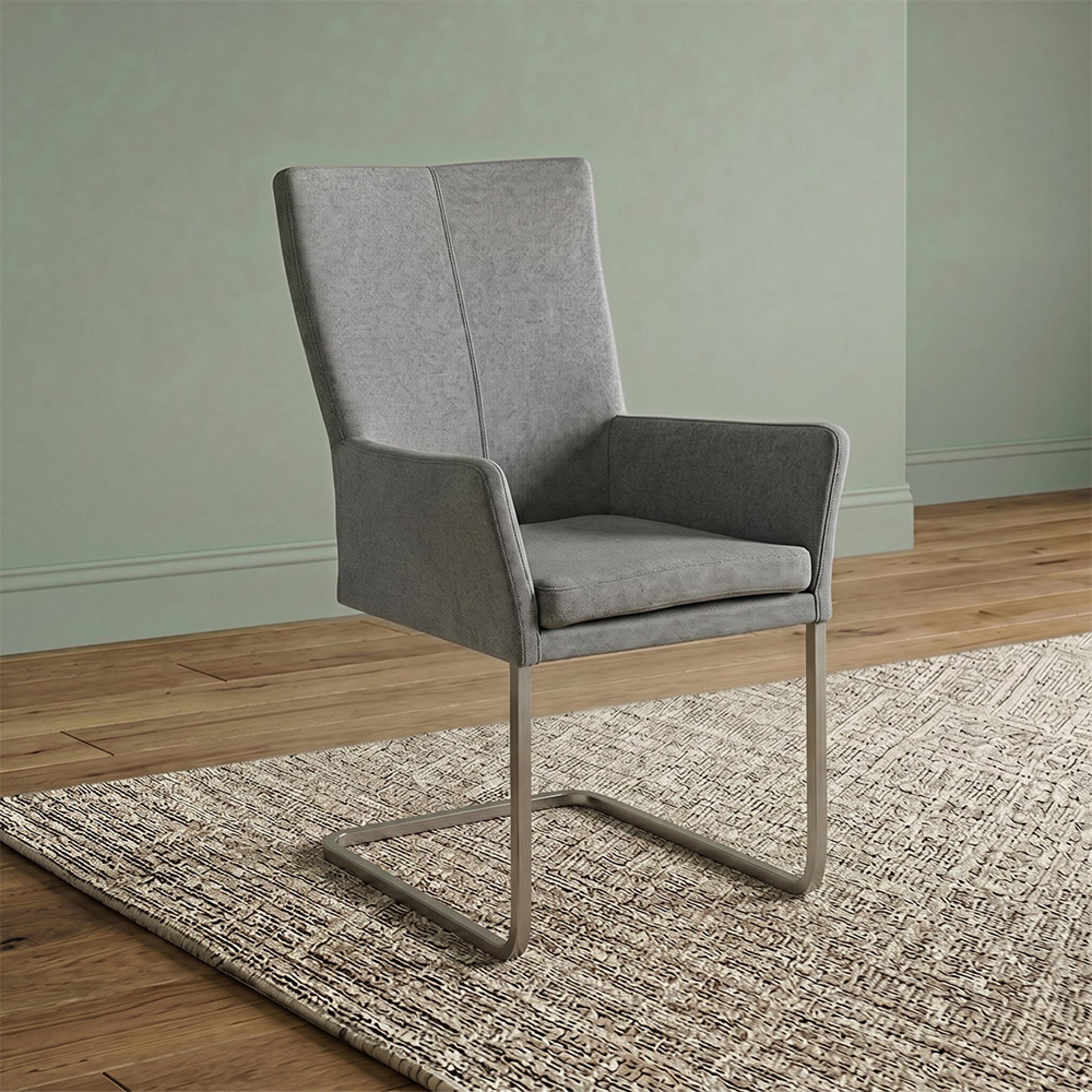 Mario Cantilever Dining Armchair - Stainless Steel Legs - Variation Available