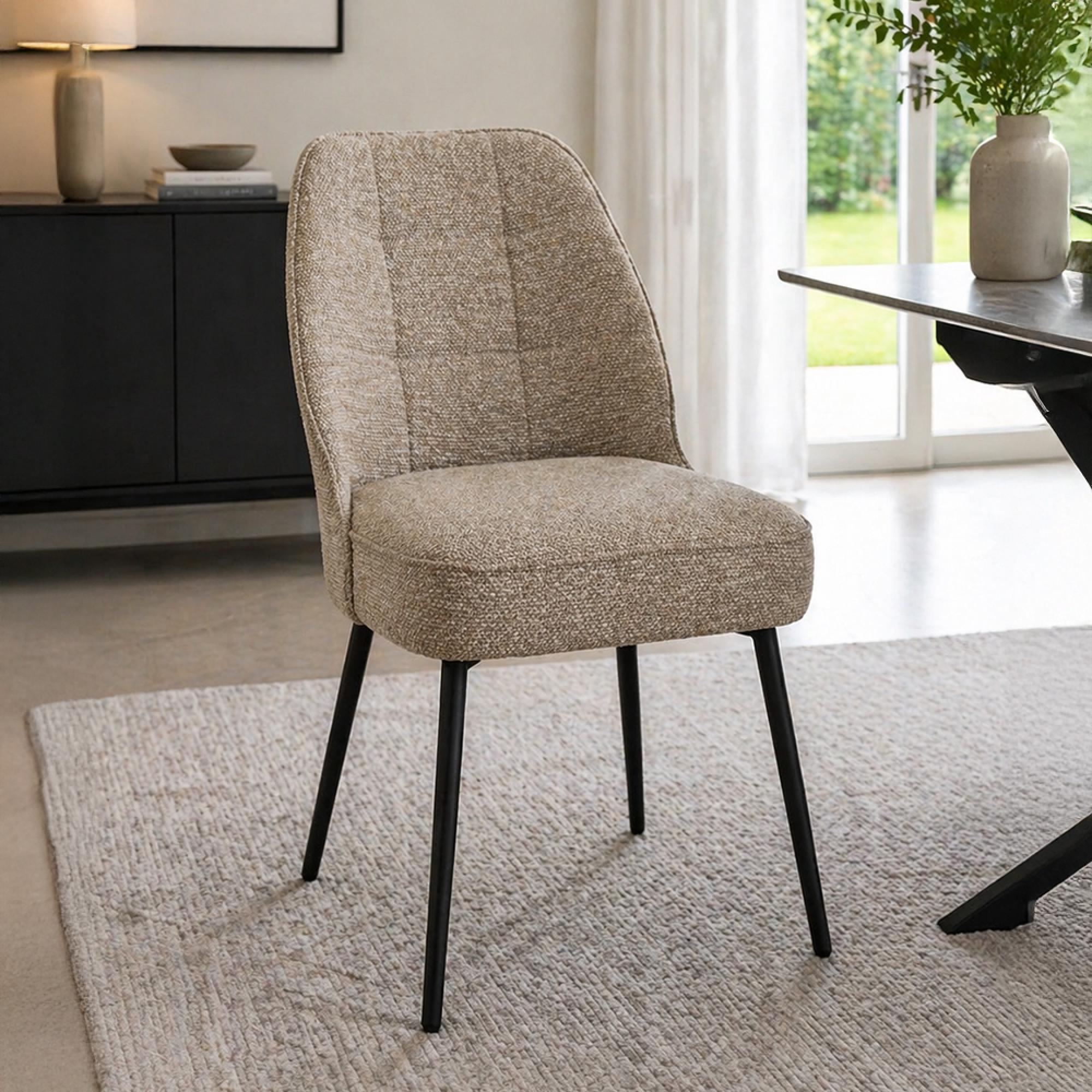 Banbury Dining Chairs - Set of 2 - Fabric - Mocha Chenille