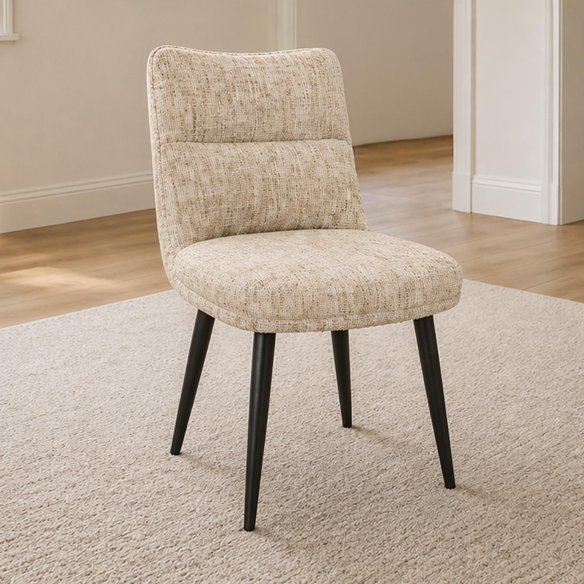 Bedford Dining Chairs - Set of 2 - Fabric - Oatmeal Chenille