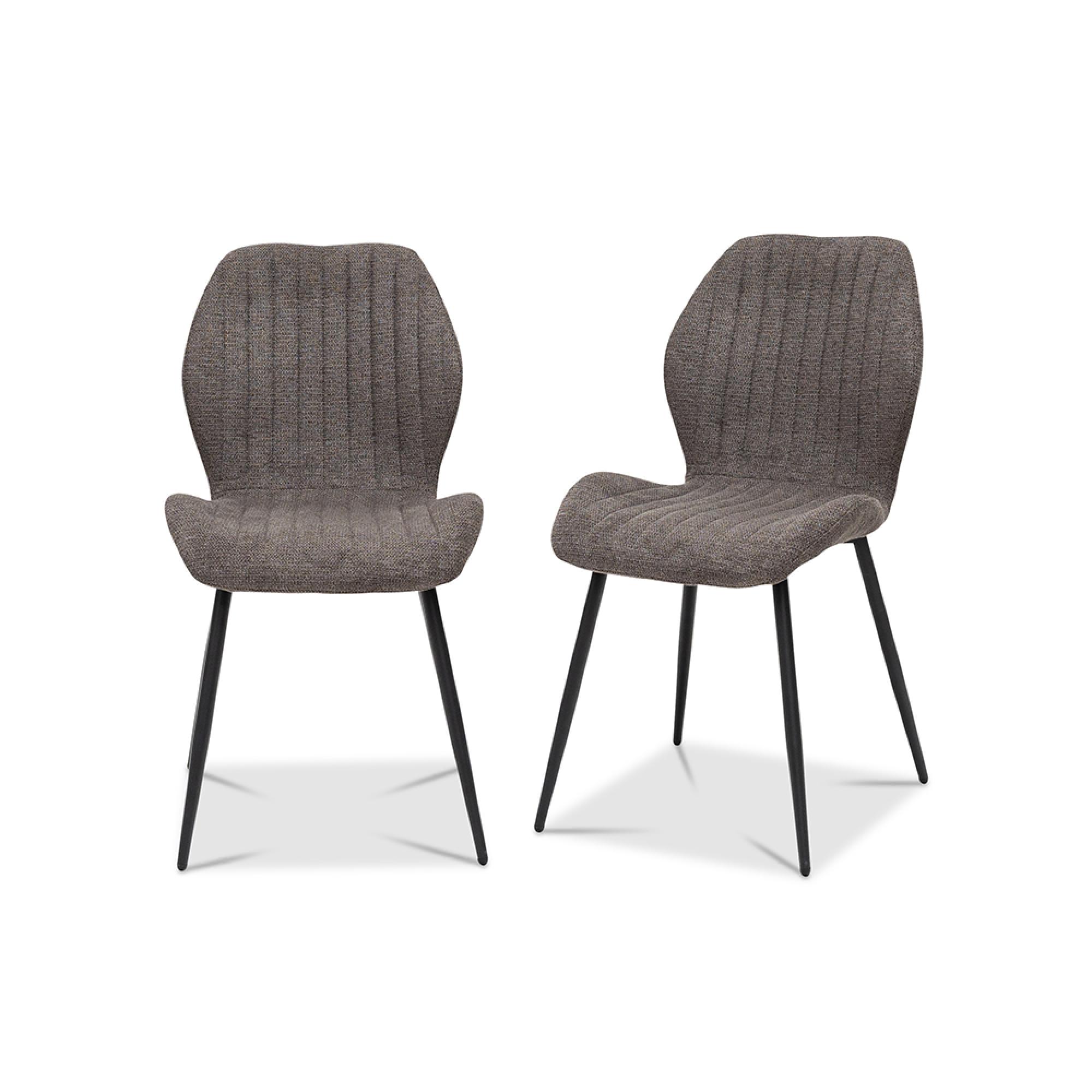 Bardo Dining Chairs - Set of 2 - Fabric - Charcoal
