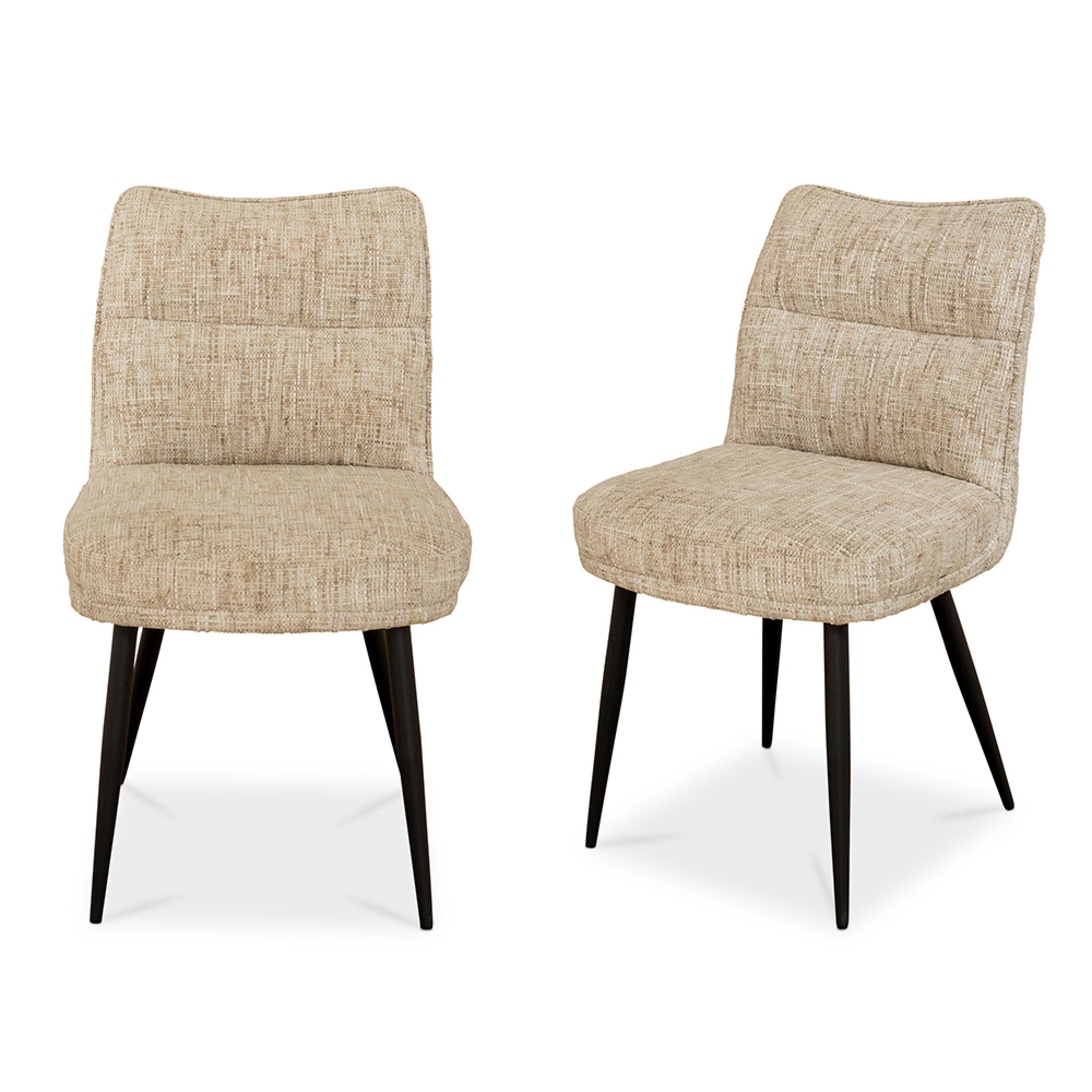 Bedford Dining Chairs - Set of 2 - Fabric - Oatmeal Chenille