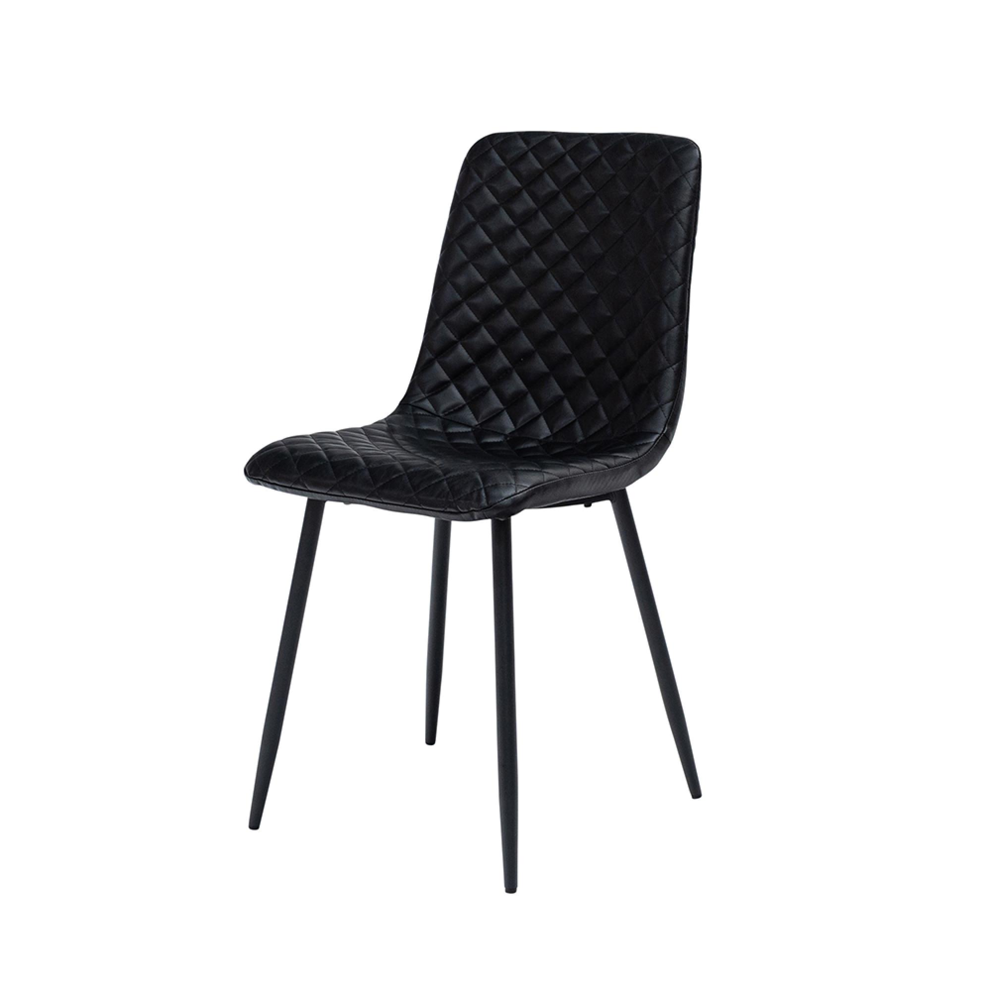 Dining Chairs - Set of 4 - Faux Leather - Black