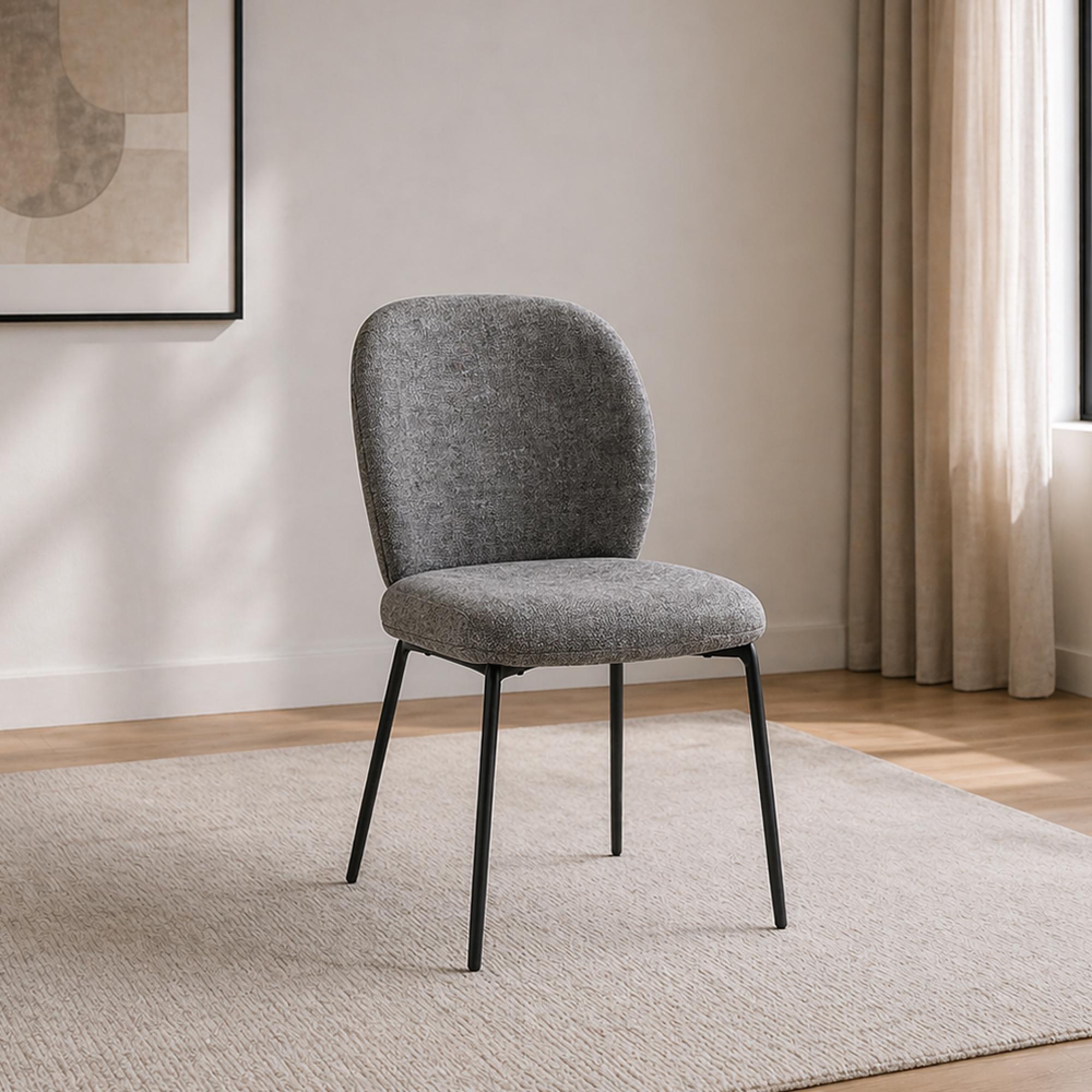 Faro Dining Chairs - Set of 2 - Fabric - Charcoal