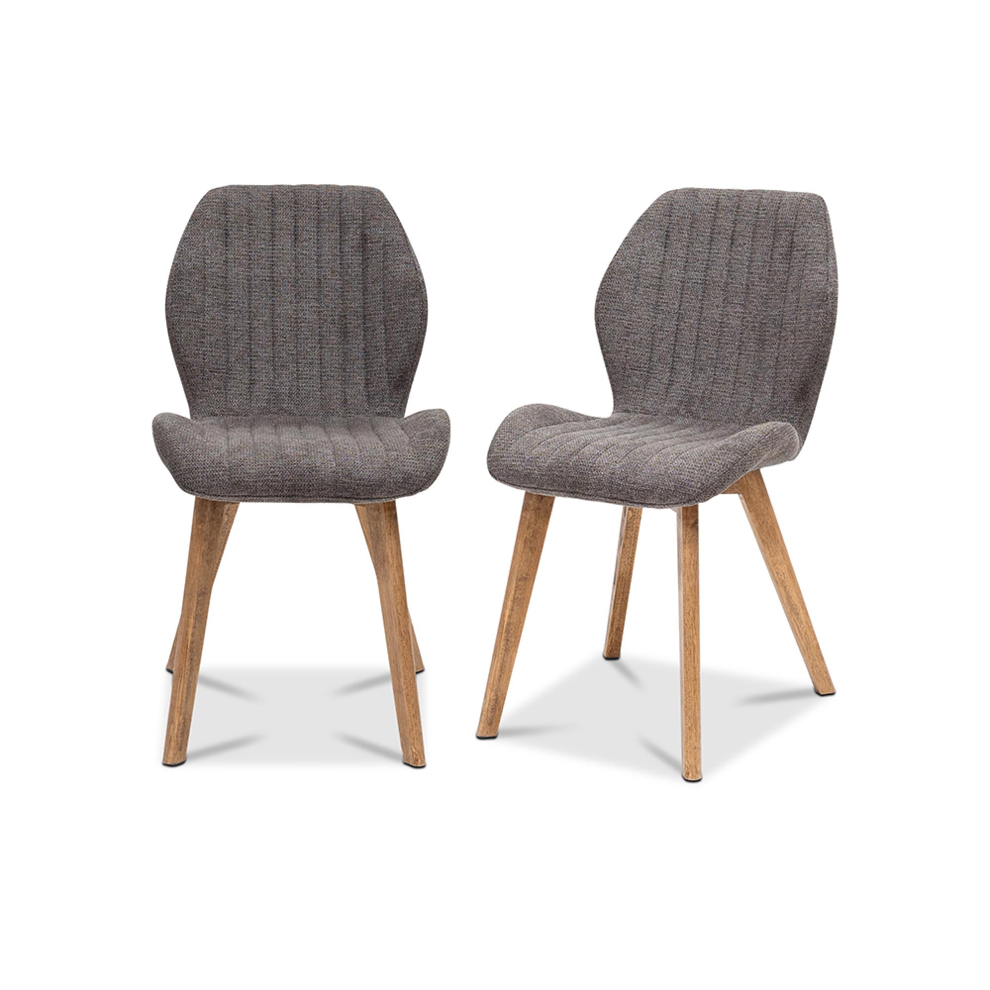 Dawson Dining Chairs - Set of 2 - Fabric - Grey