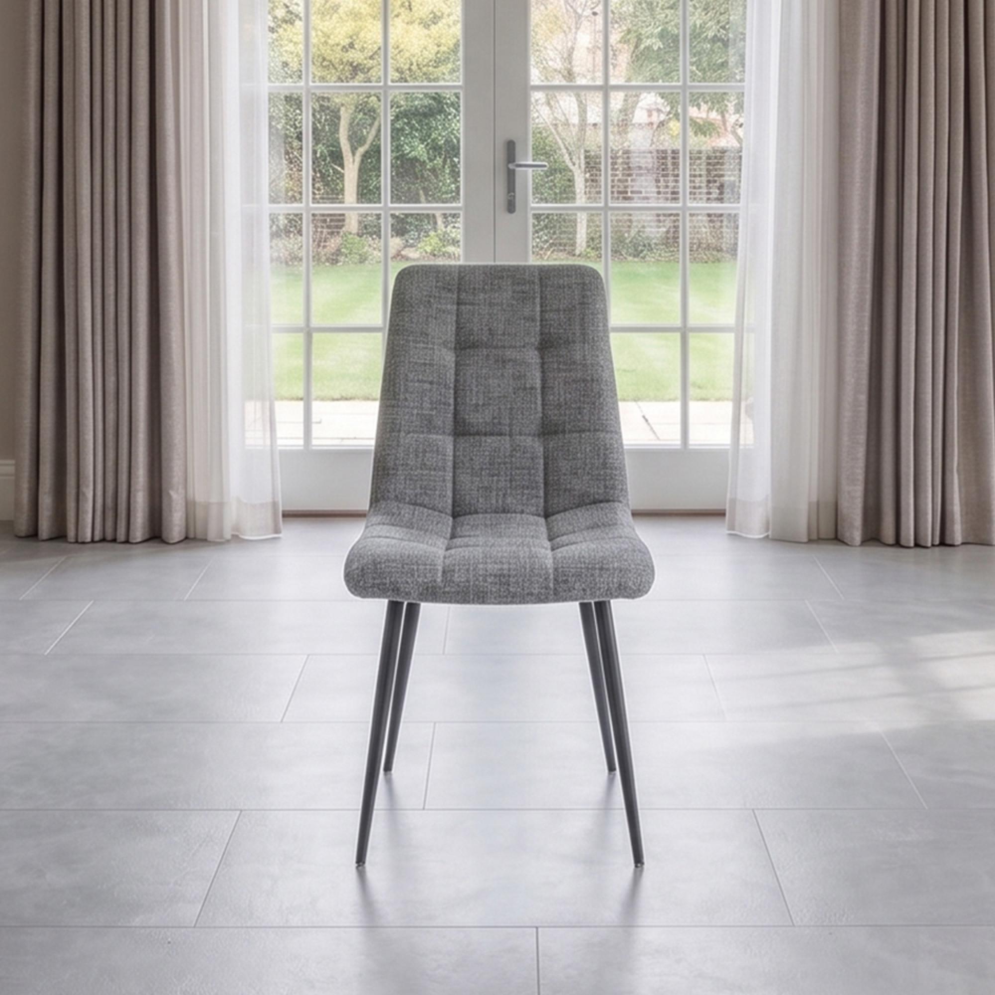 Newport Dining Chairs - Set of 4 - Fabric - Grey