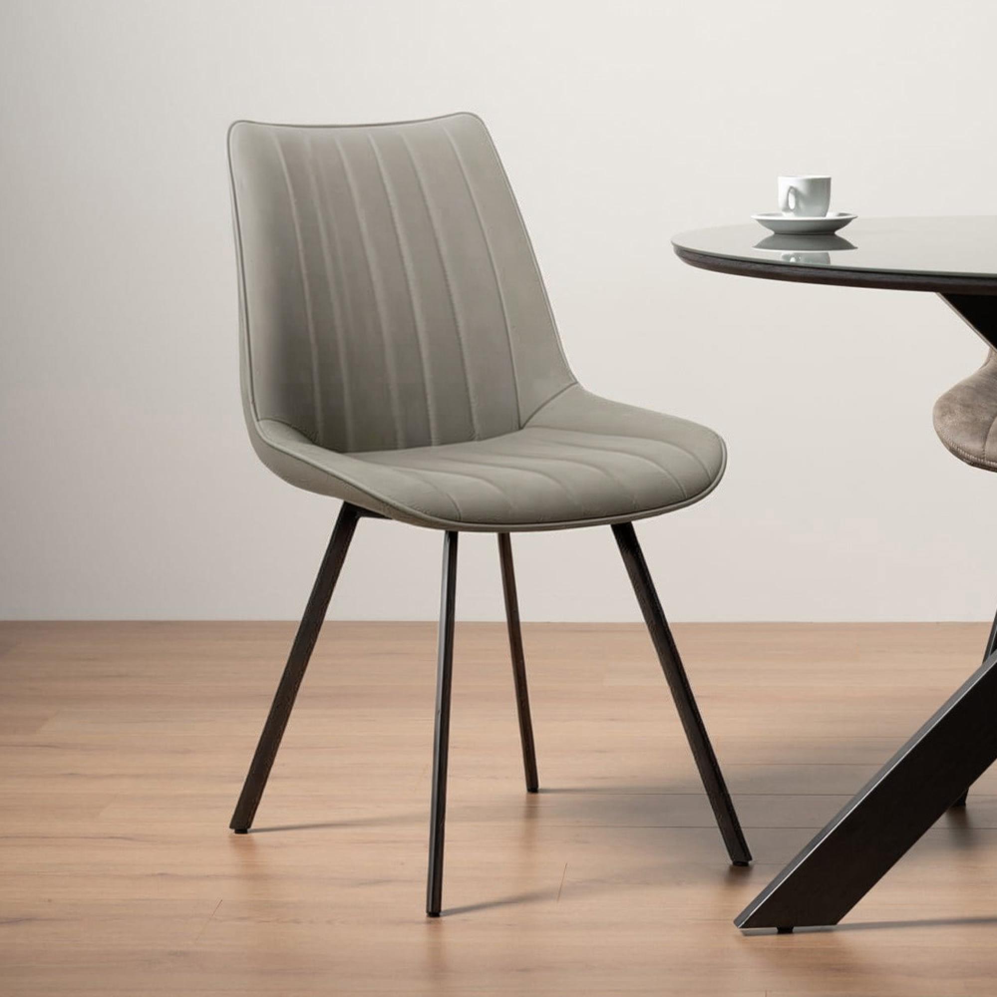 Miro Dining Chair - Set of 2 - Grey Faux Leather
