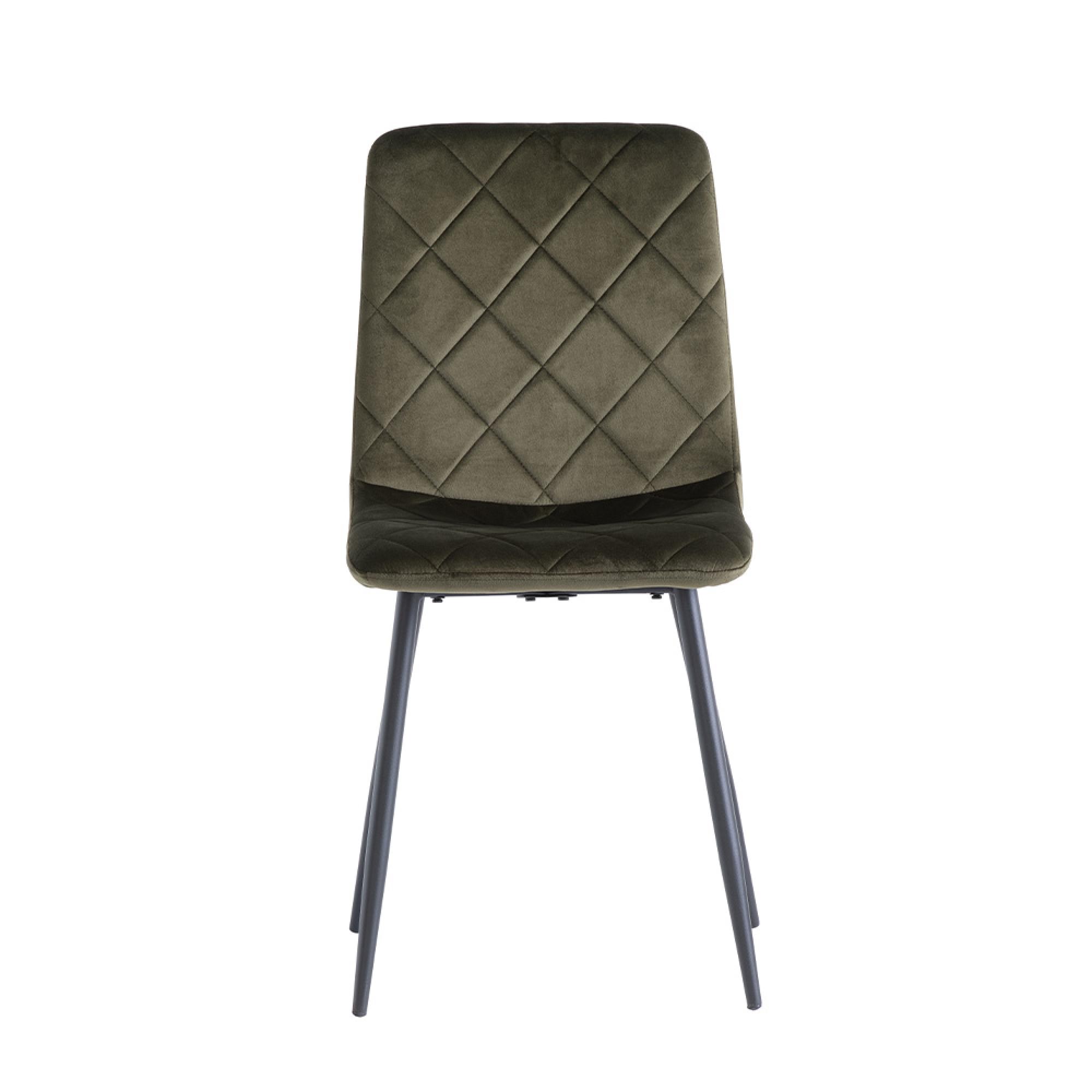 Bella Dining Chair - Set of 2 - Cross Stitched - Juniper Green Velvet
