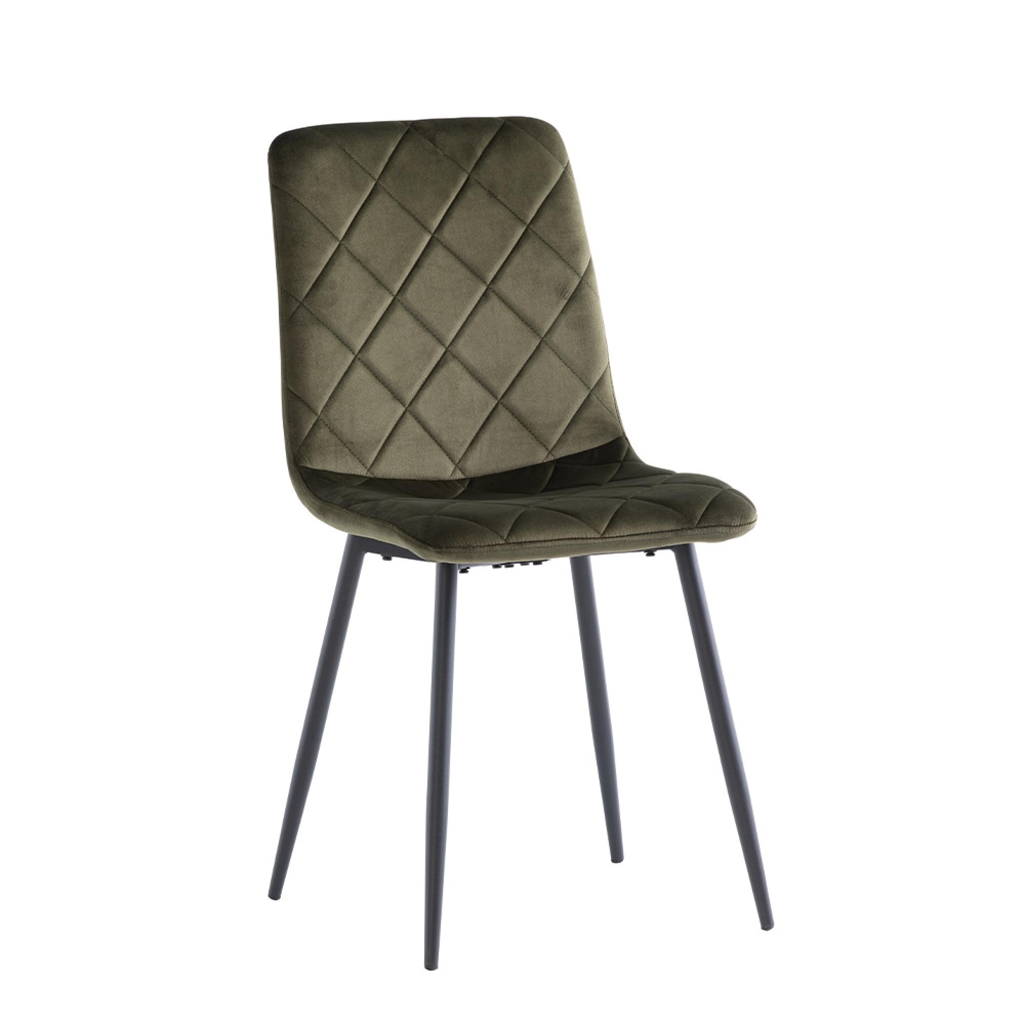 Bella Dining Chair - Set of 2 - Cross Stitched - Juniper Green Velvet