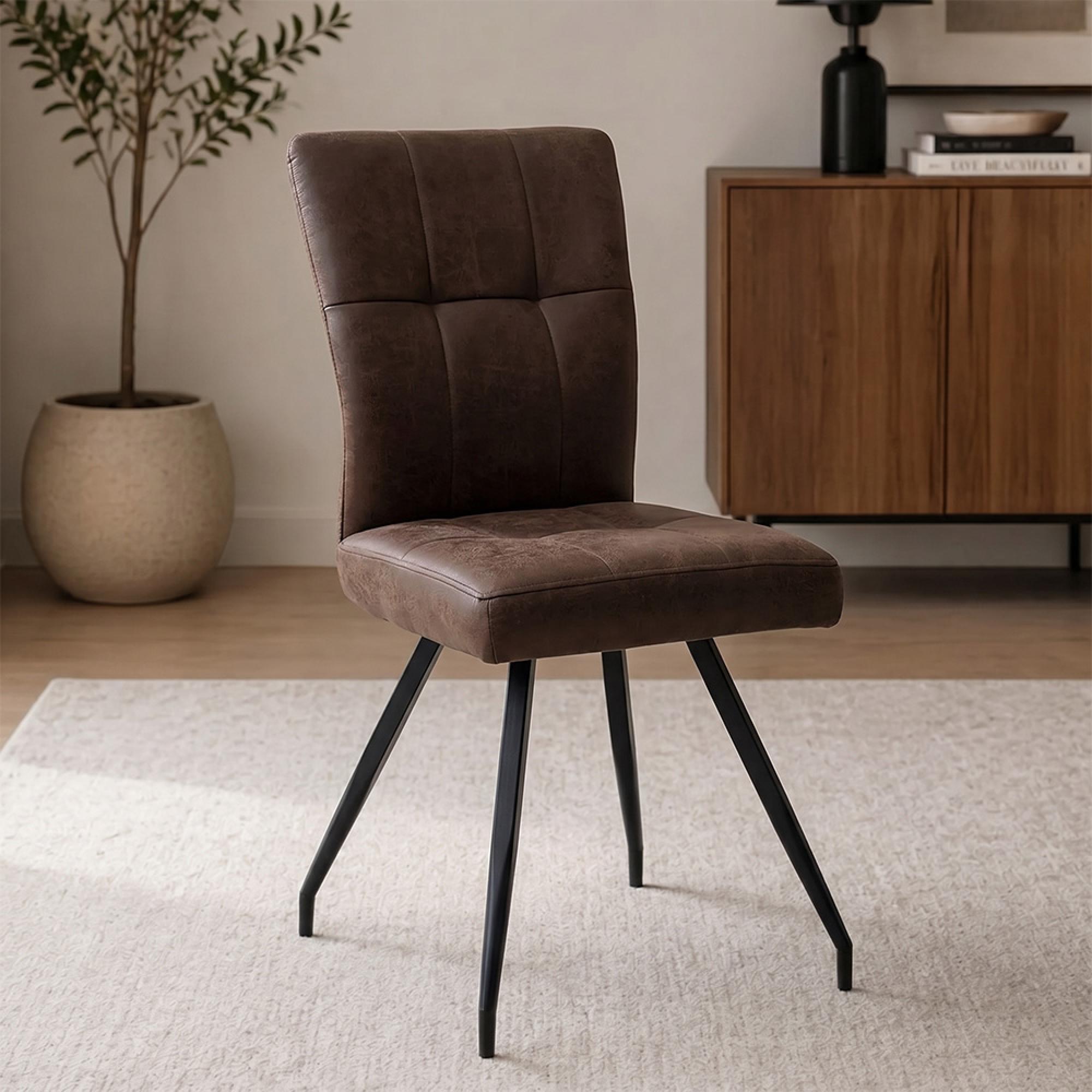 Sabena Dining Chair - Set of 2 - Antique Ebony Fabric