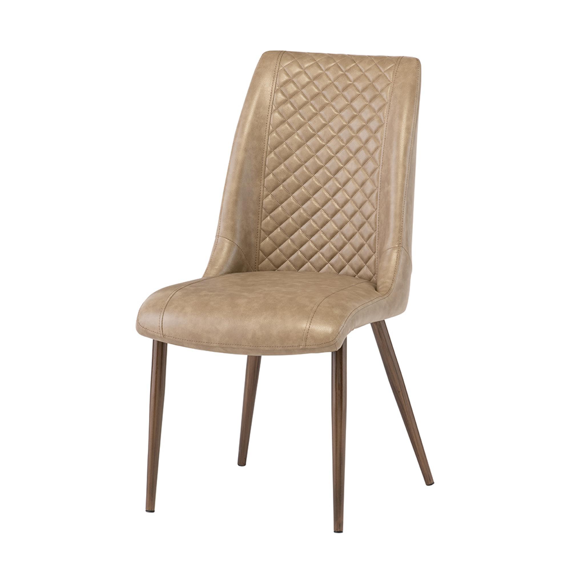 Amber Dining Chair - Set of 2 - Taupe Faux Leather