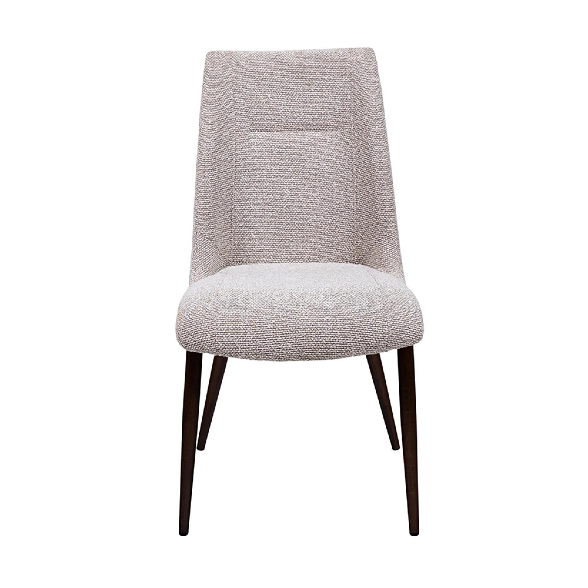 Chelsea Dining Chair - Set of 2 - Natural Fabric - Brown Legs