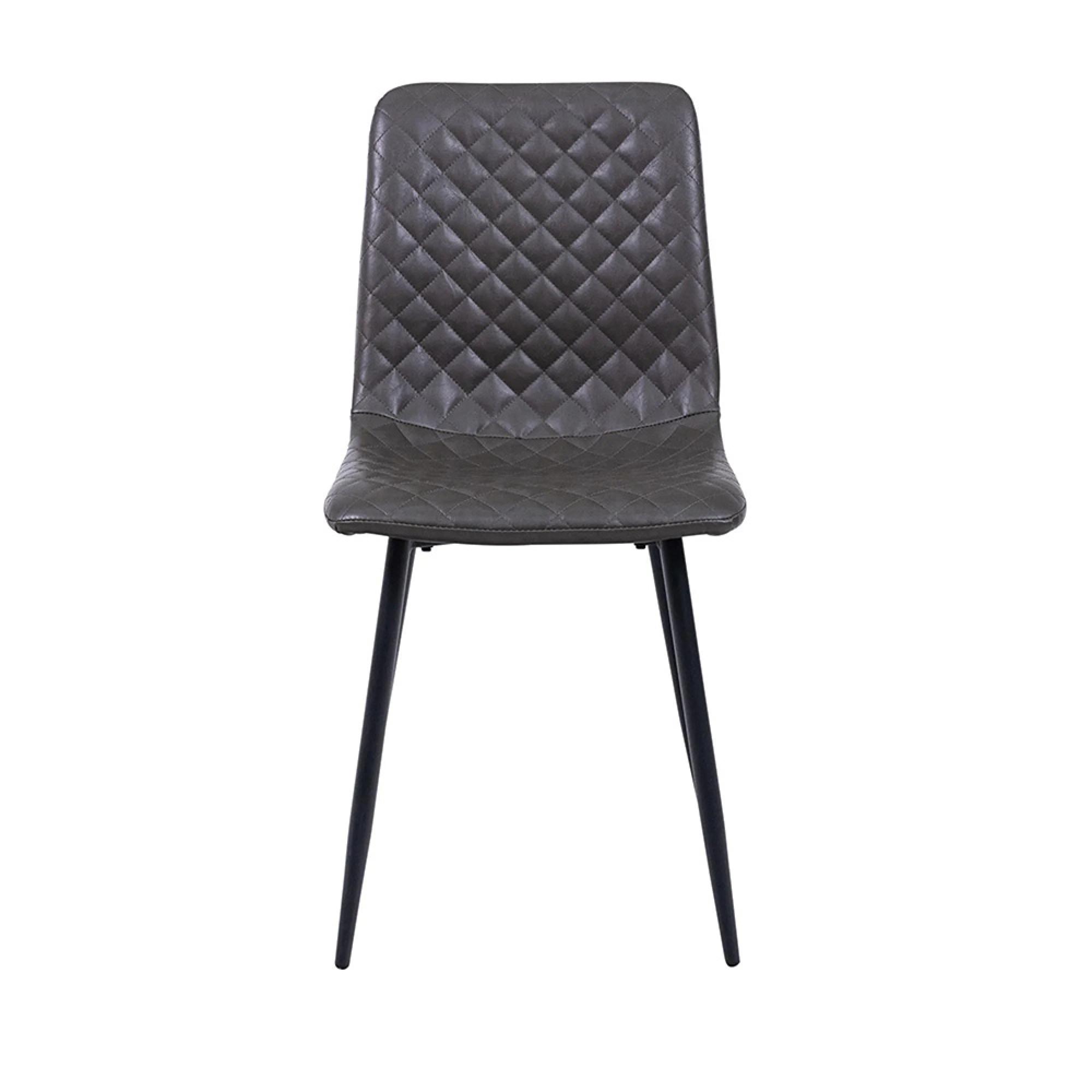 Dining Chair - Set of 4 - Dark Grey Faux Leather