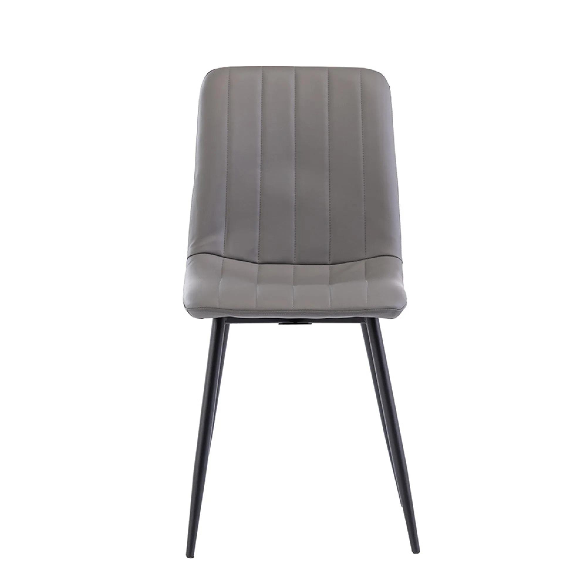 Dining Chair - Set of 4 - Grey Faux Leather