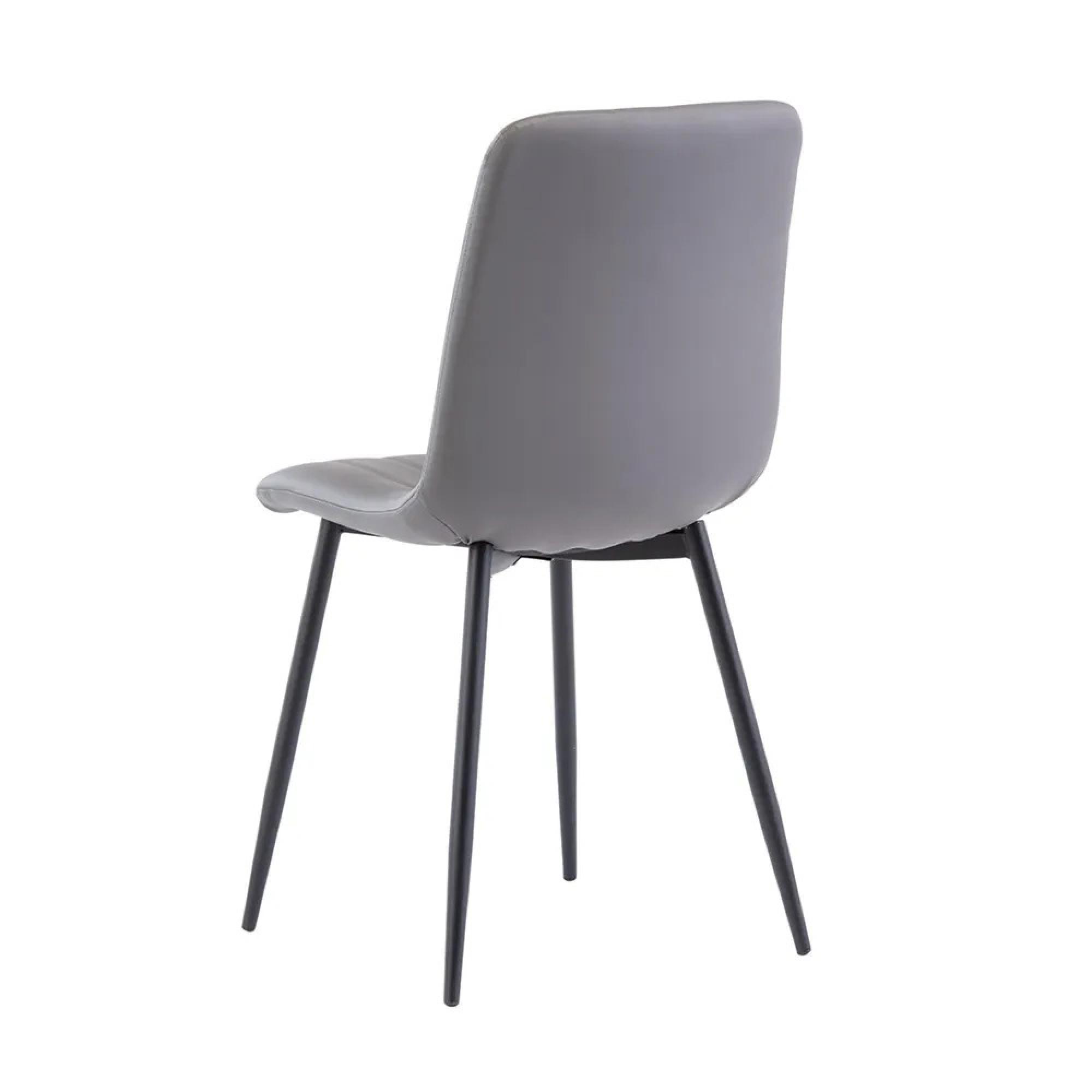 Dining Chair - Set of 4 - Grey Faux Leather