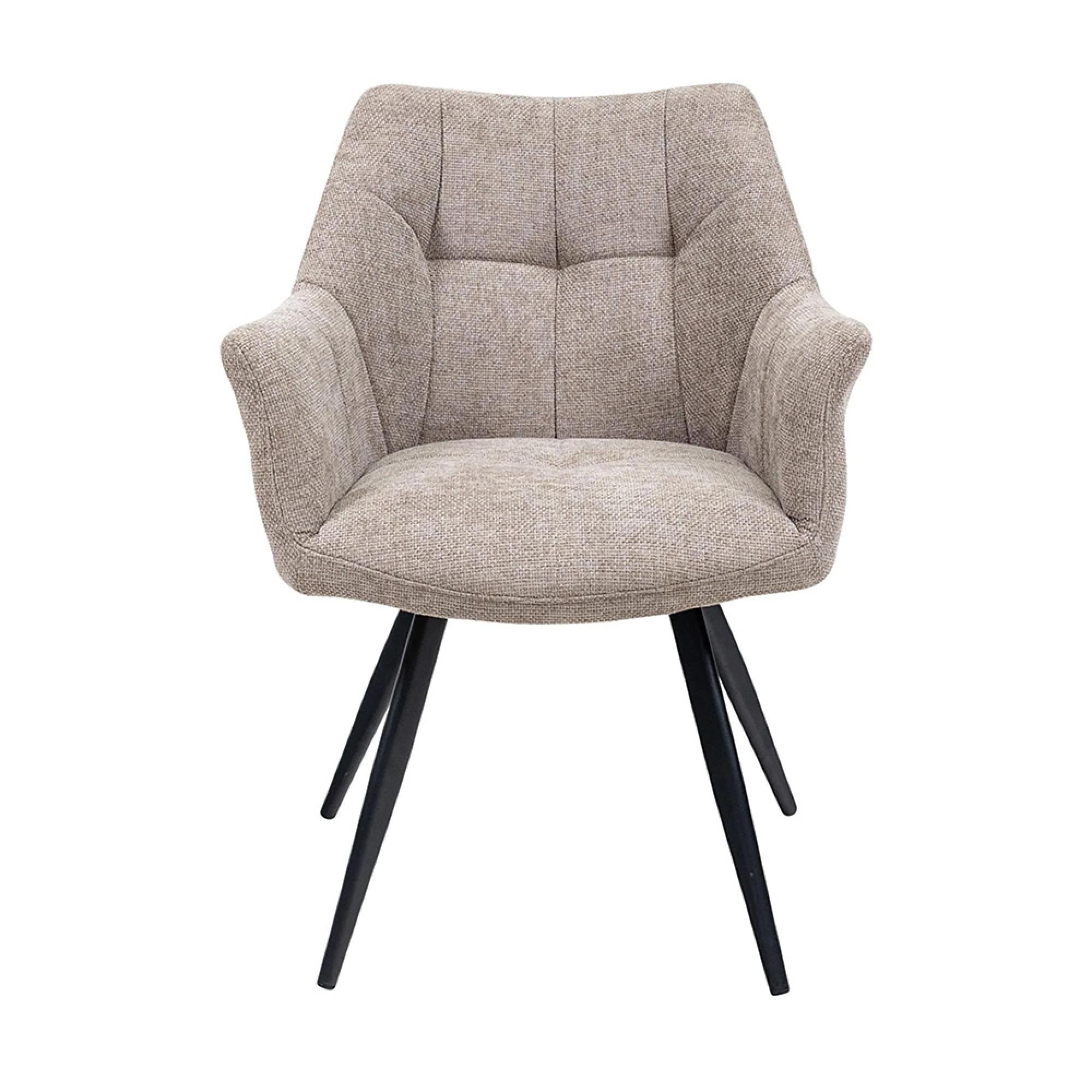 Poppy Dining Armchairs - Set of 2 - Taupe Fabric