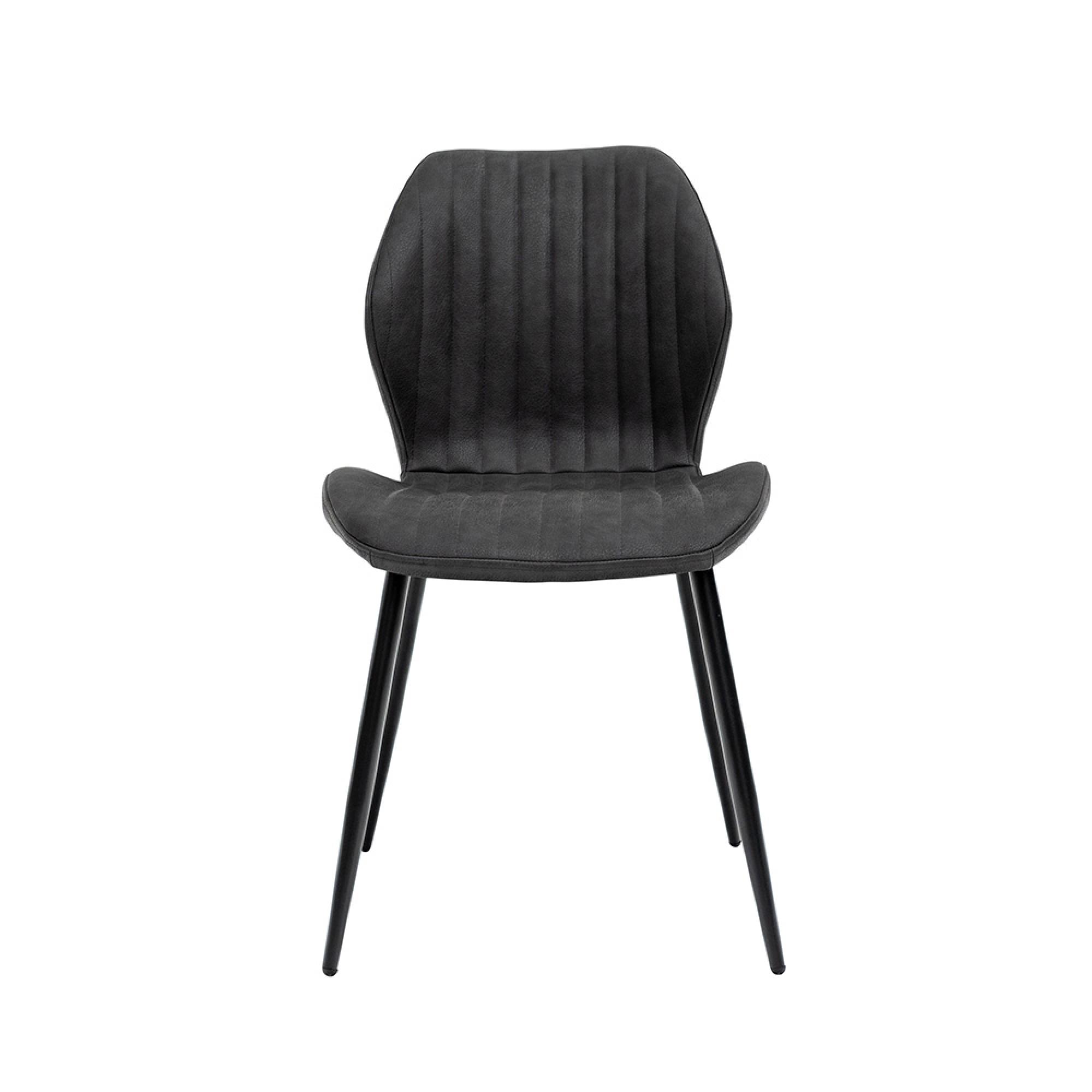 Sheldon Dining Chair - Set of 2 - Charcoal Faux Leather