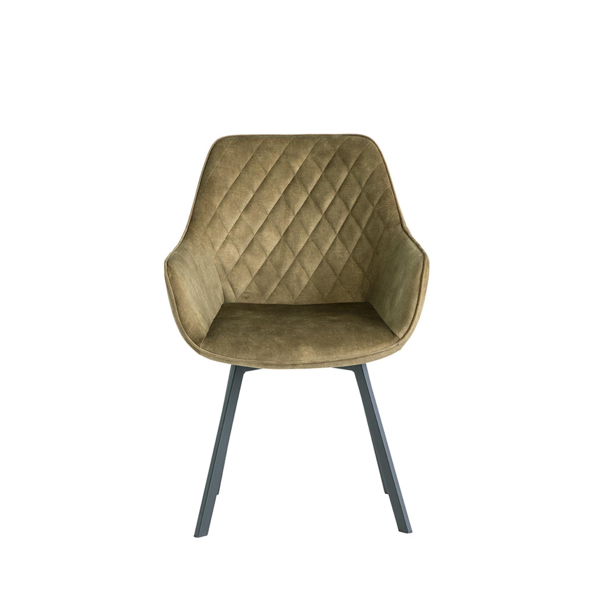 Viola Swivel Dining Chair - Set of 2 - Green Velvet Fabric