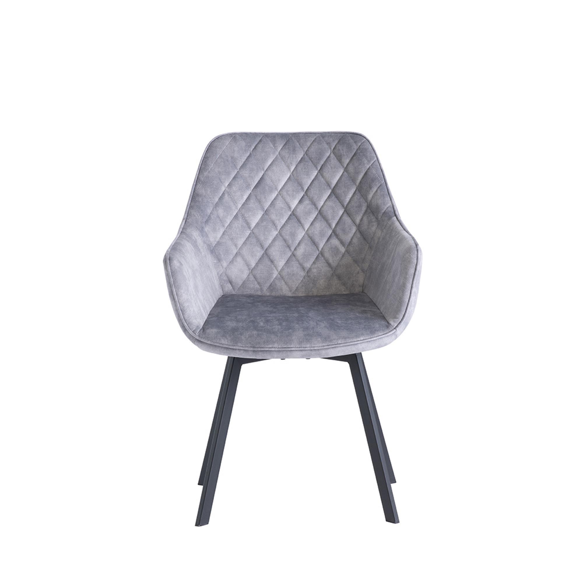 Viola Swivel Dining Chair - Set of 2 - Silver Fabric