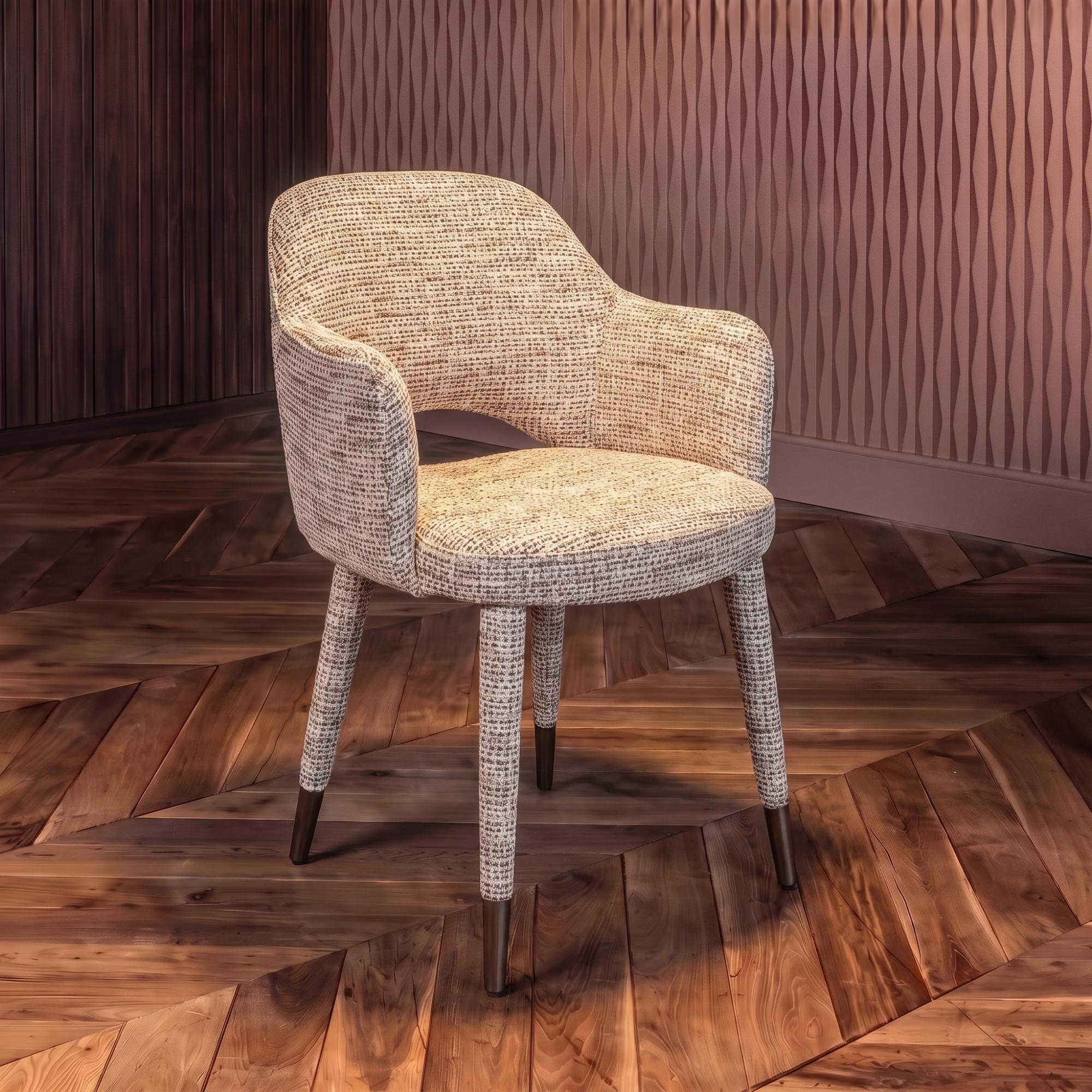 Donnatella Natural Fabric Dining Armchair