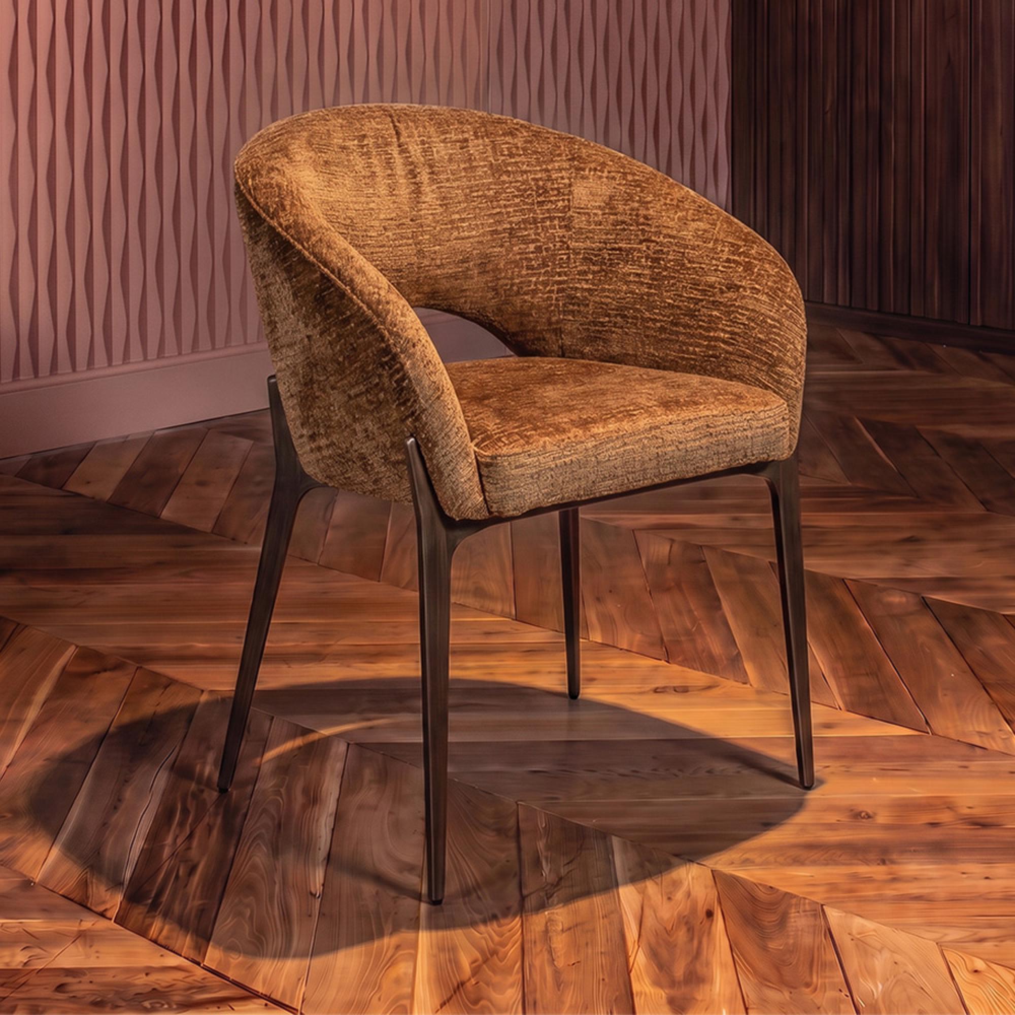 Kenzi Cognac Fabric Dining Chair