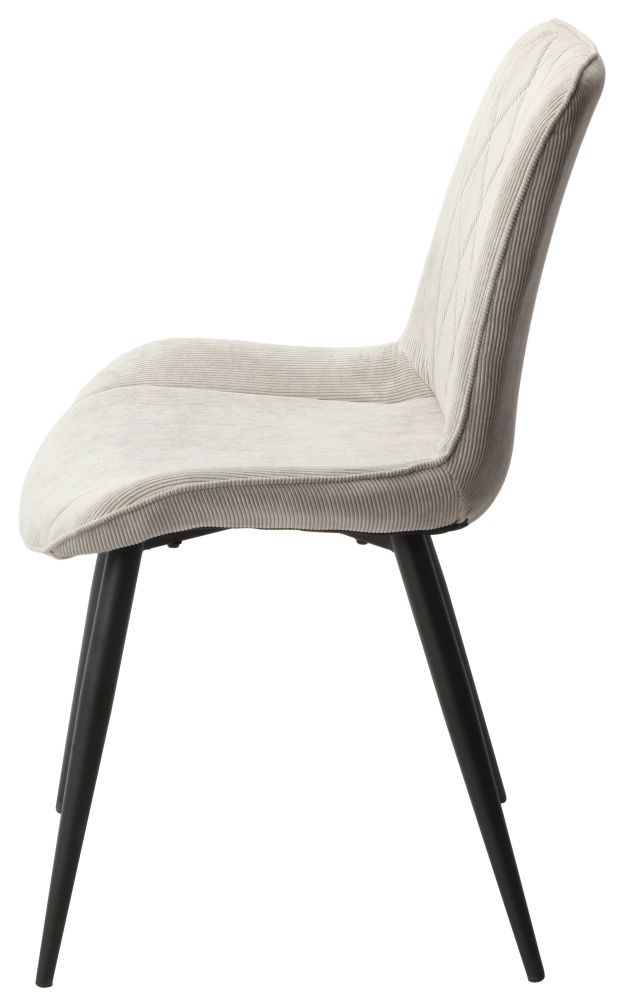 Aspen Dining Chair - Set of 2 - Diamond Stitch - Light Grey Fabric