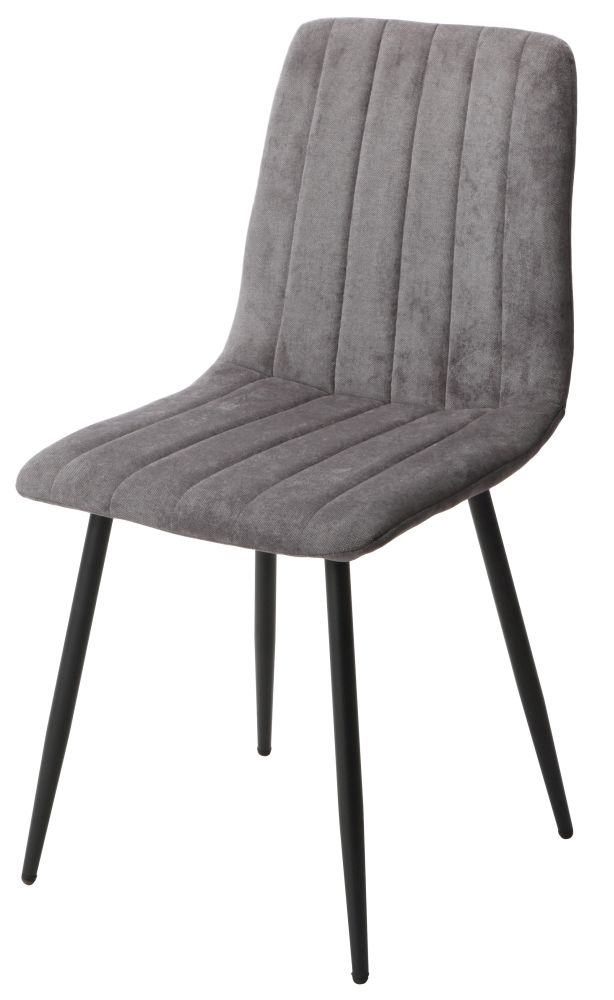Aspen Dining Chair - Set of 2 - Straight Stitch - Grey Fabric