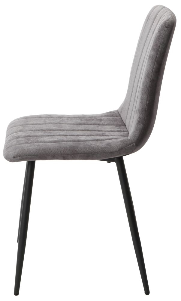Aspen Dining Chair - Set of 2 - Straight Stitch - Grey Fabric