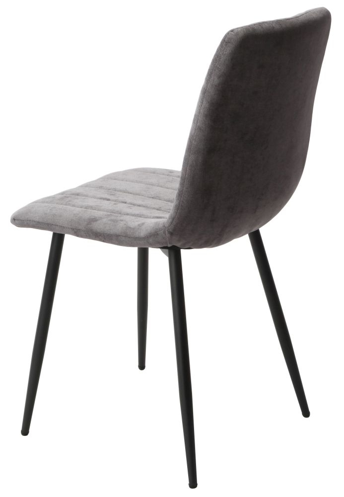 Aspen Dining Chair - Set of 2 - Straight Stitch - Grey Fabric