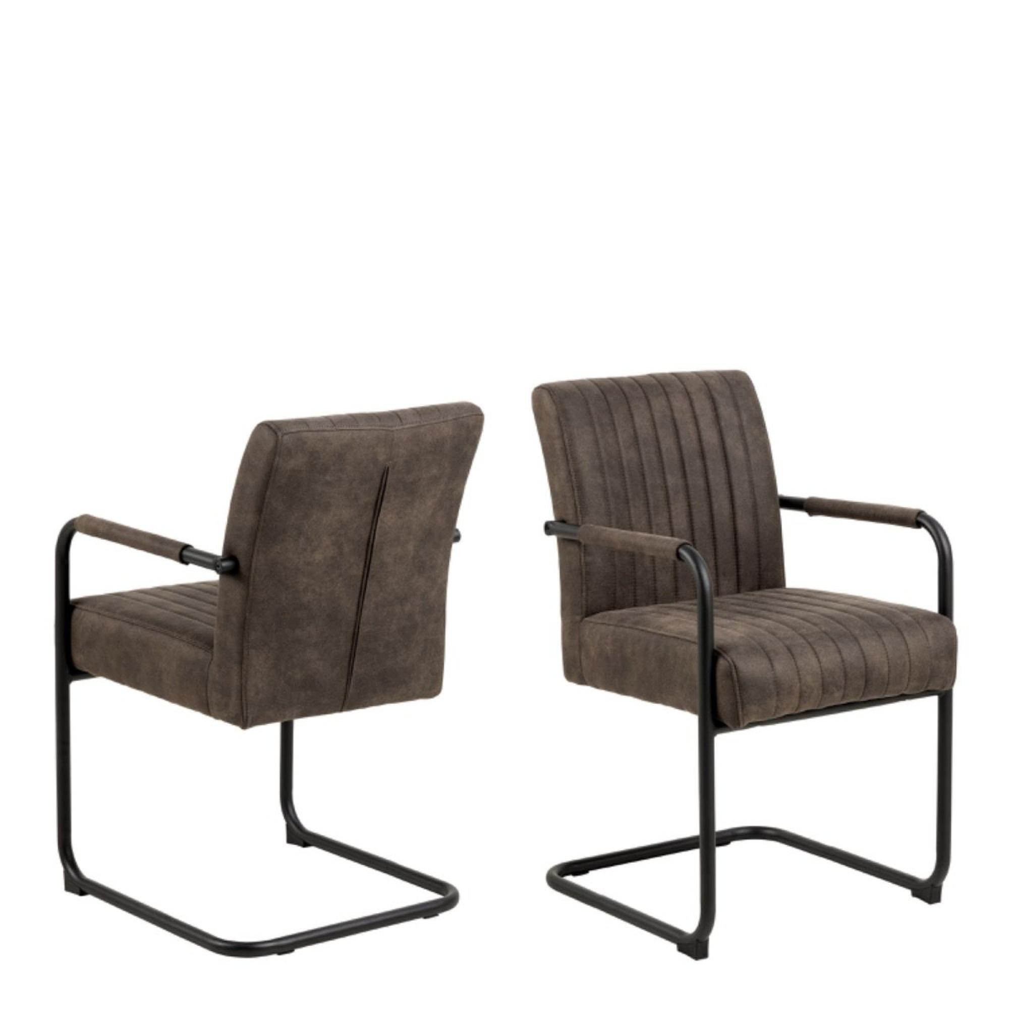 2 x Adele Grey Fabric Dining Chair