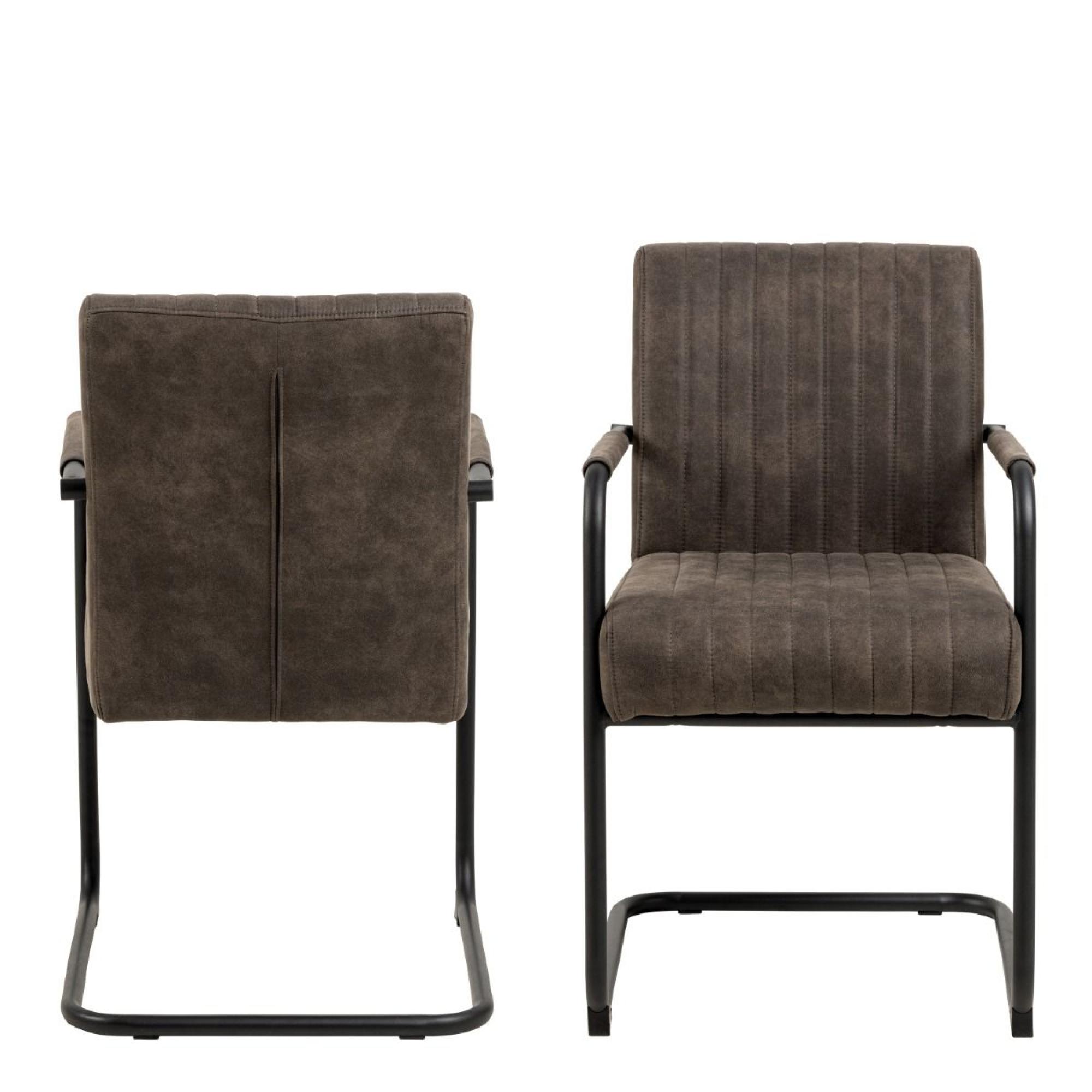 2 x Adele Grey Fabric Dining Chair