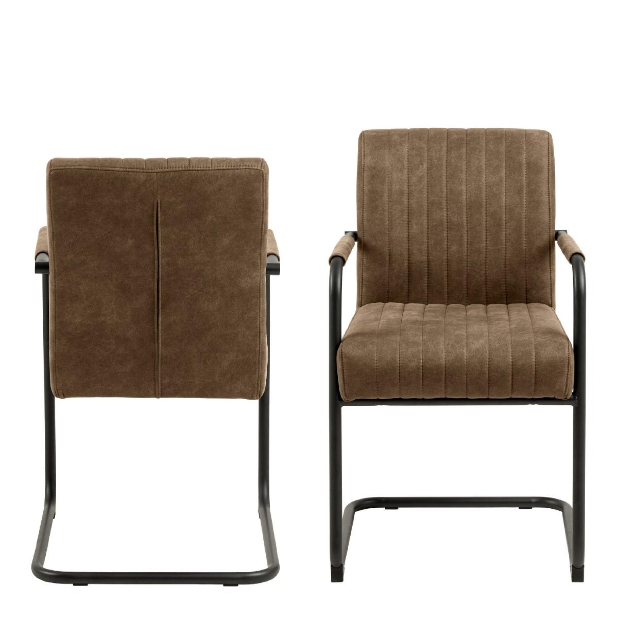 2 x Adele Light Brown Fabric Dining Chair