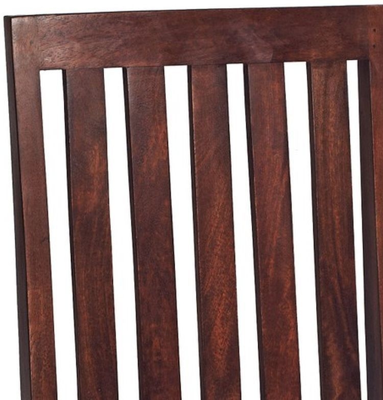 2 x Ajmer Dark Mango Wood Slatted Back Dining Chair
