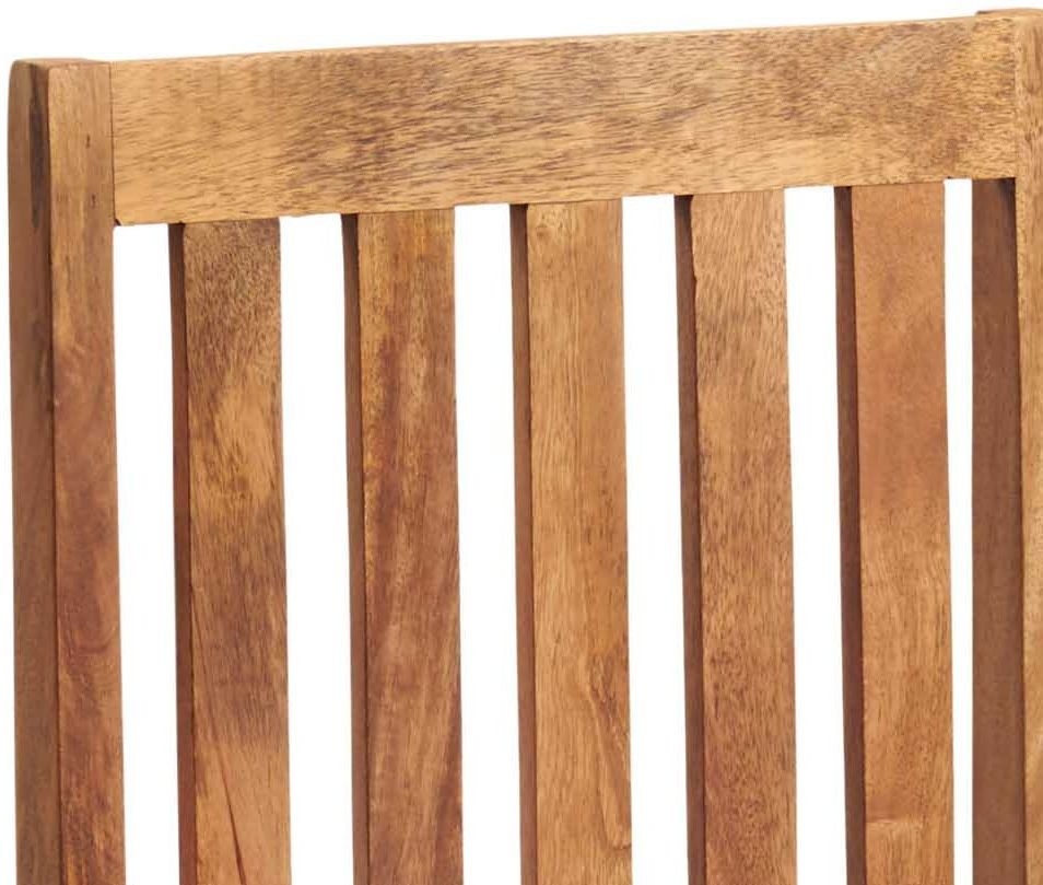 2 x Ajmer Light Mango Wood Slatted Back Dining Chair