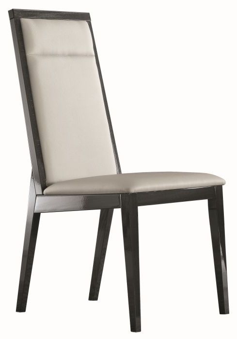 Versilia Dining Chair - Set of 2 - Black Faux Leather