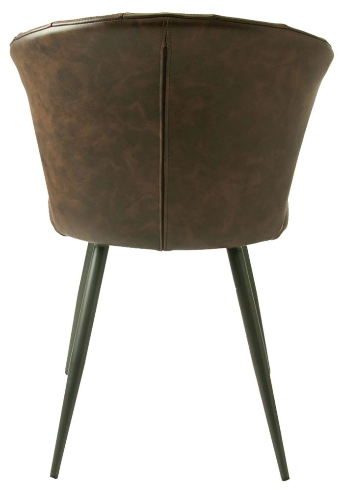 2 x Amalfi Chestnut Vintage Leather Dining Chair