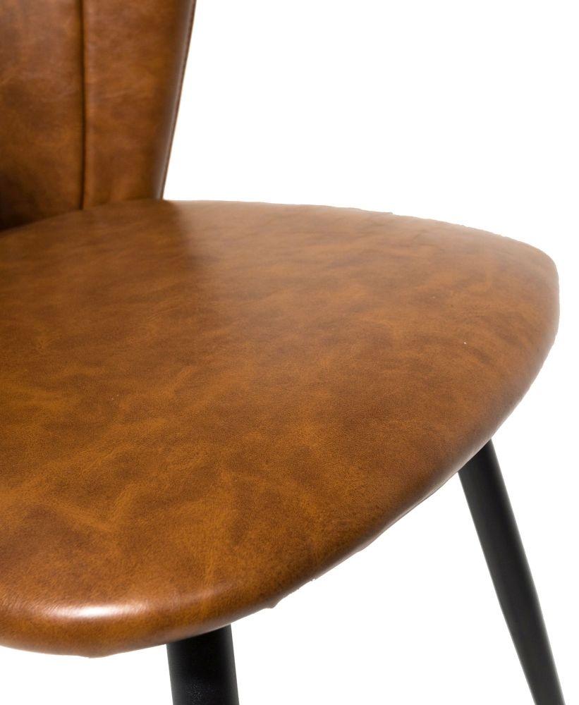2 x Amalfi Tan Vintage Leather Dining Chair