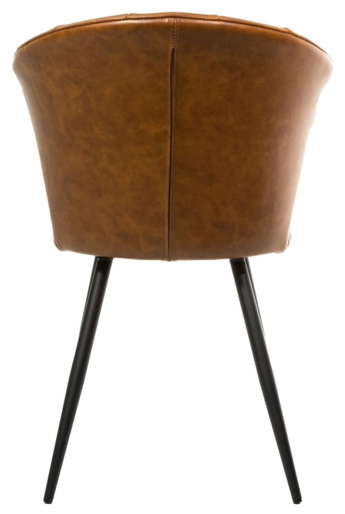 2 x Amalfi Tan Vintage Leather Dining Chair