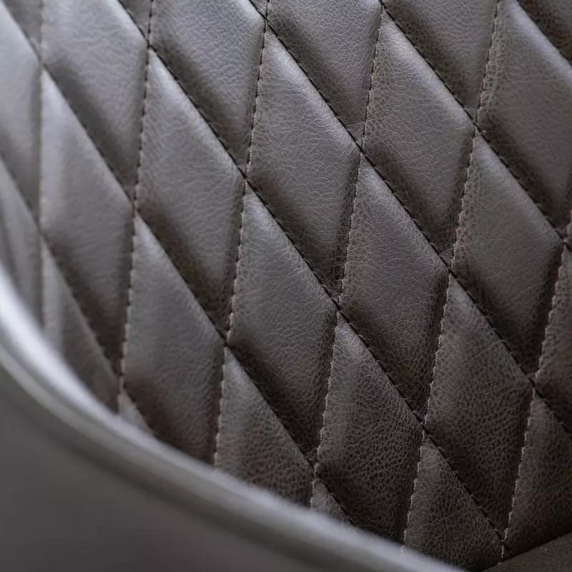 Amber Dining Chair - Set of 2 - Dark Brown Faux Leather