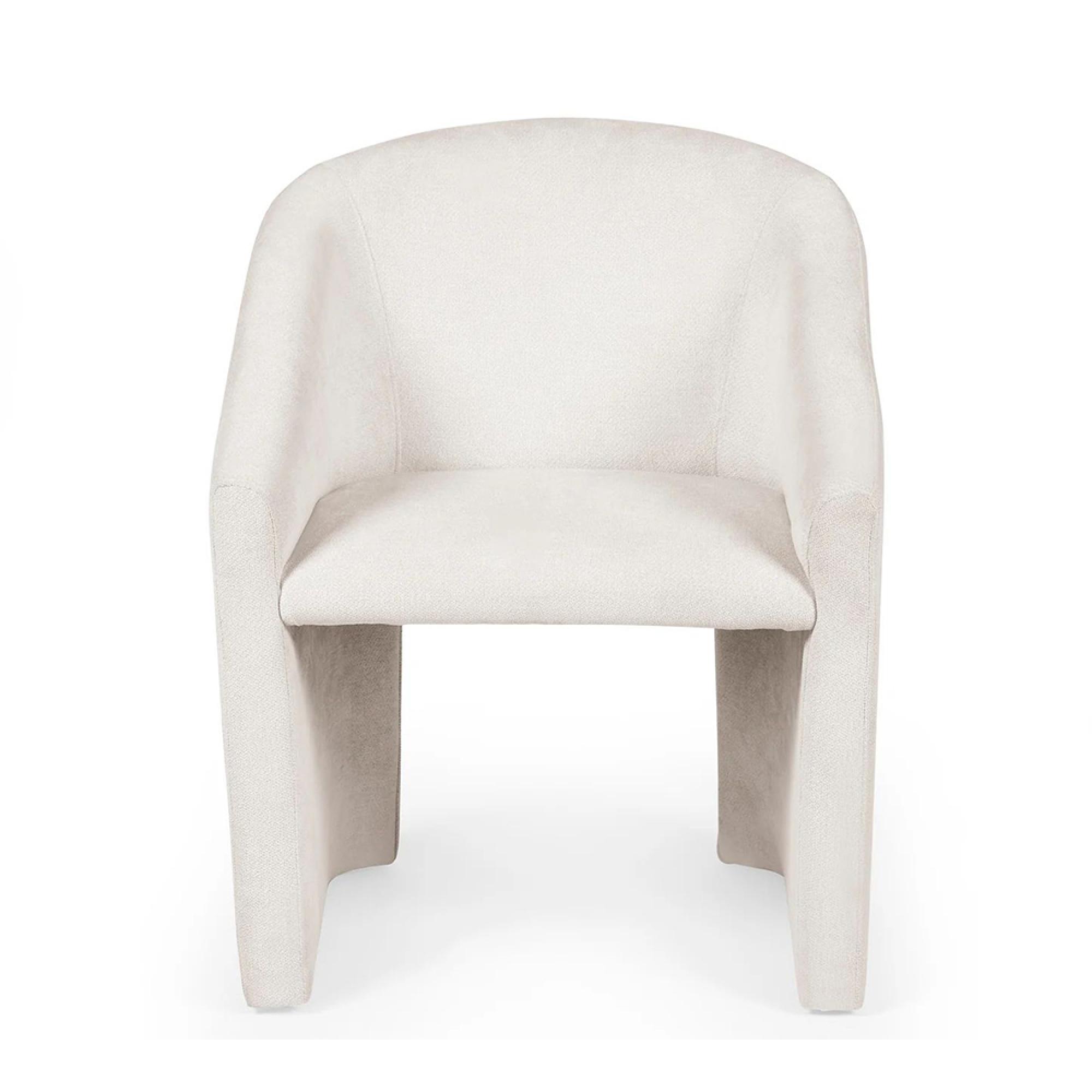 Anthea Tub Dining Chair - Set of 2 - Cream Fabric