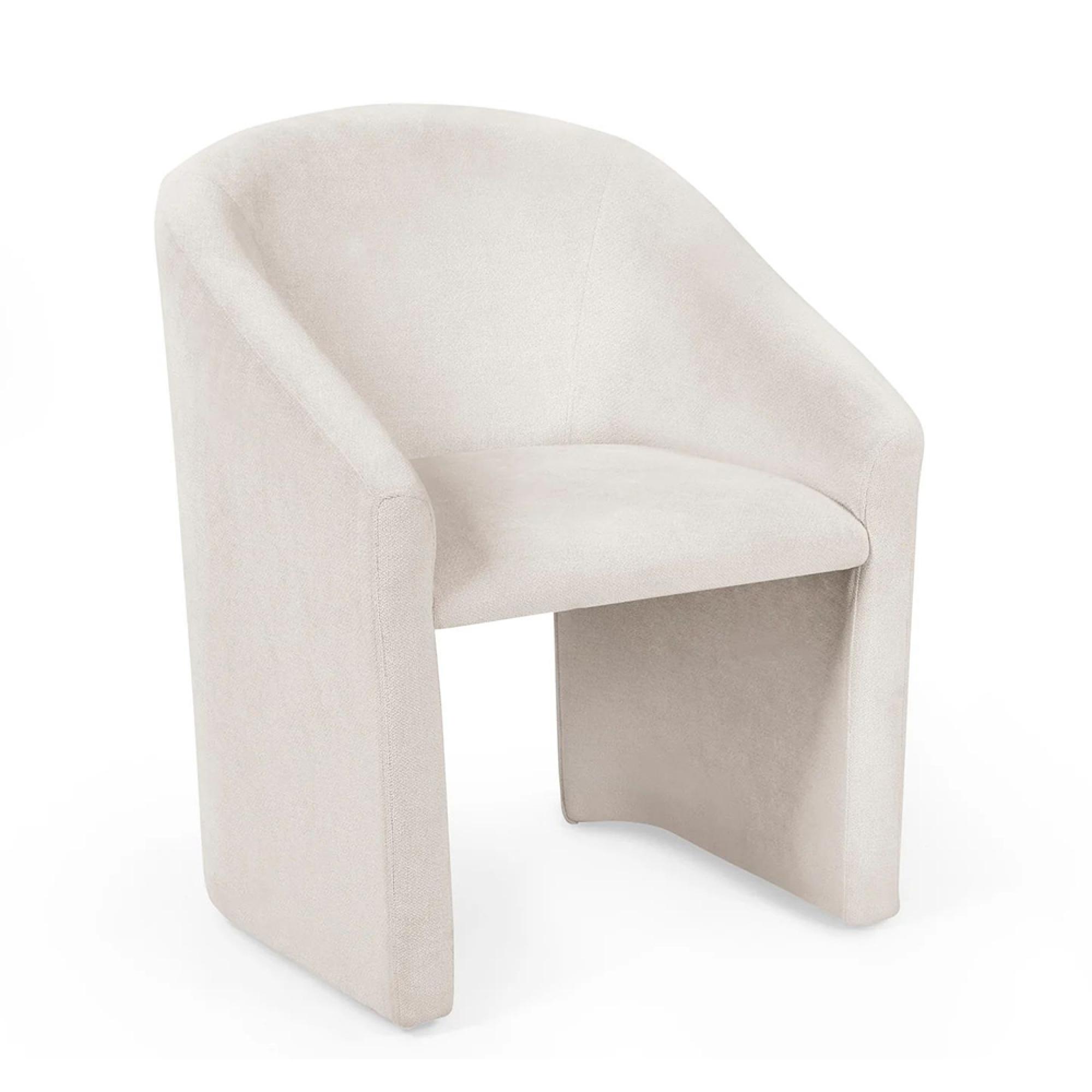 Anthea Tub Dining Chair - Set of 2 - Cream Fabric